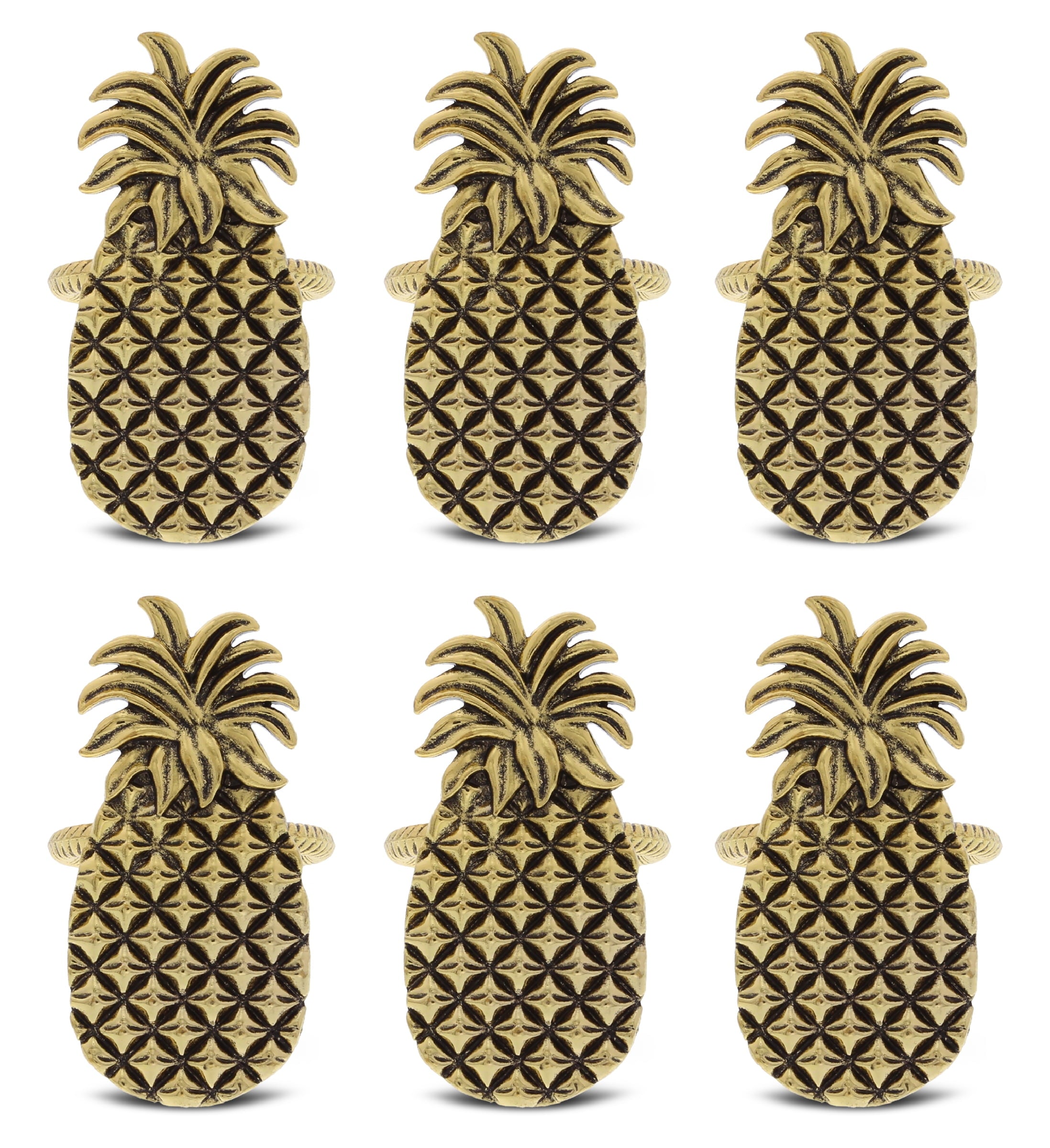 KitchaBon Gold Napkin Rings Set of 6, Table Setting Centerpiece Decor Napkins Ring Holders, Napkin Ring Packs for Family Holiday Dinner, Fancy Banquet & Wedding Decorations for Reception- Rooster