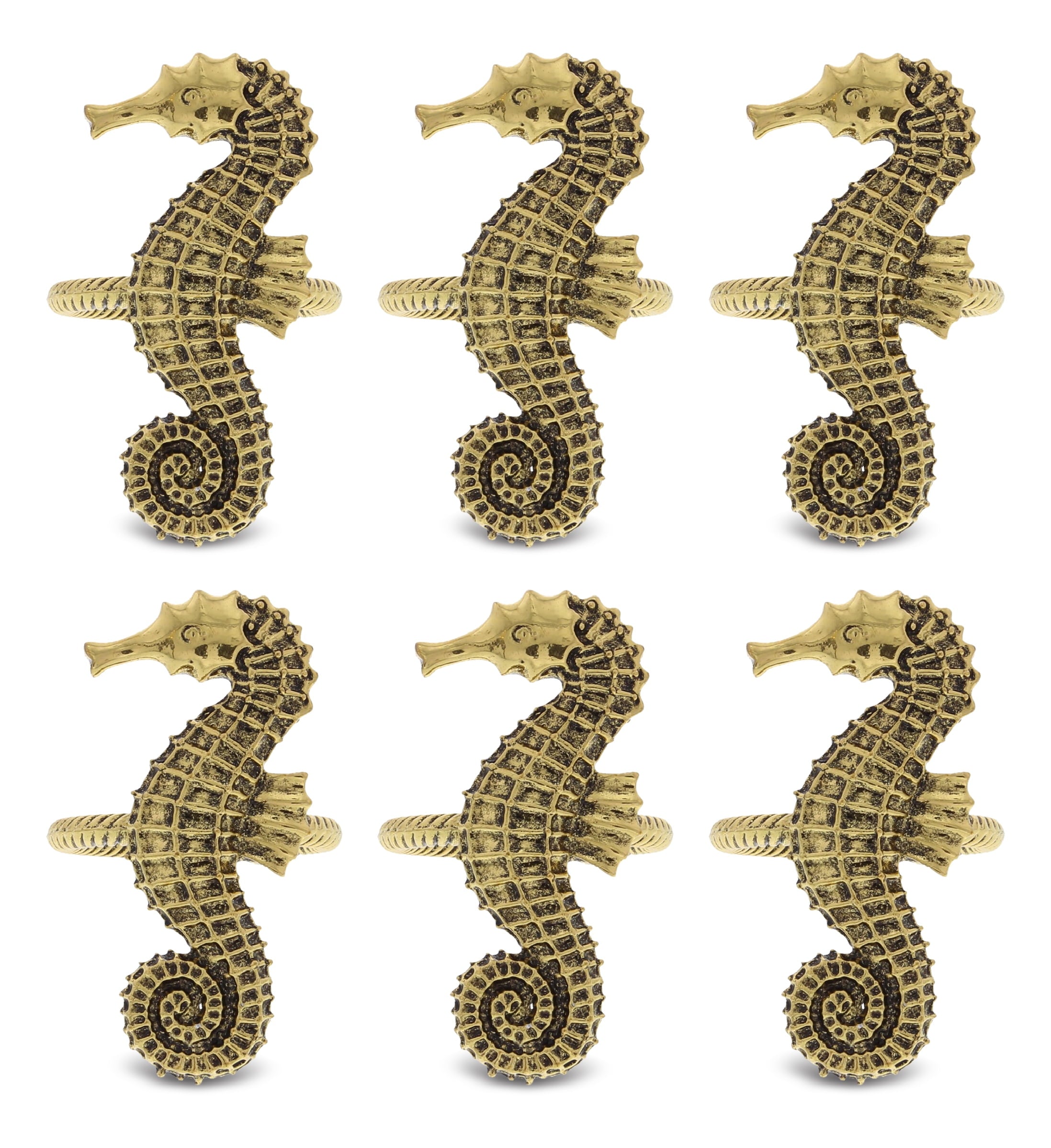 KitchaBon Gold Napkin Rings Set of 6, Table Setting Centerpiece Decor Napkins Ring Holders, Napkin Ring Packs for Family Holiday Dinner, Fancy Banquet & Wedding Decorations for Reception- Rooster