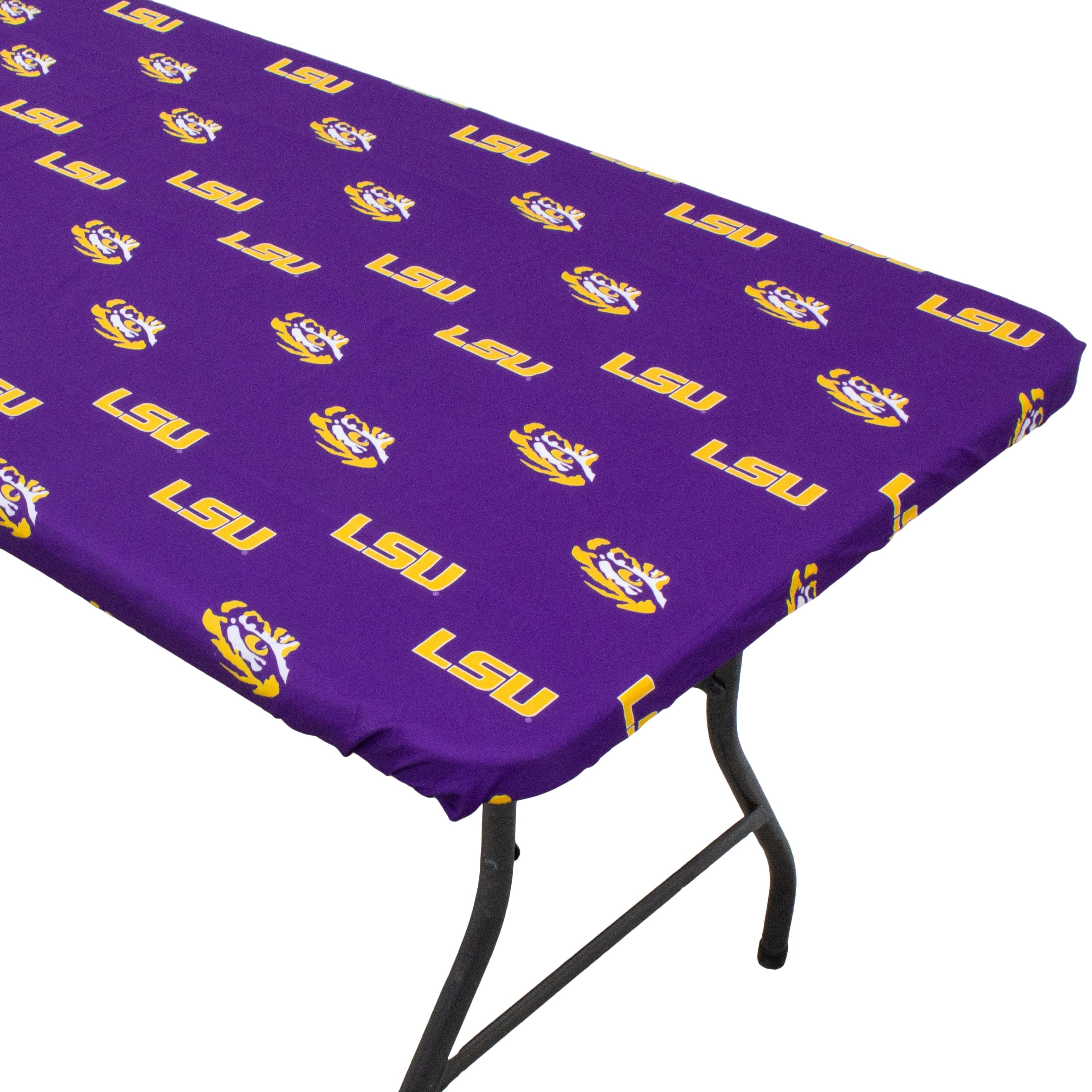Clemson Tigers Tailgate Fitted Tablecloth, 72" x 30", 6 ft table - 72" x 30", 6 ft table