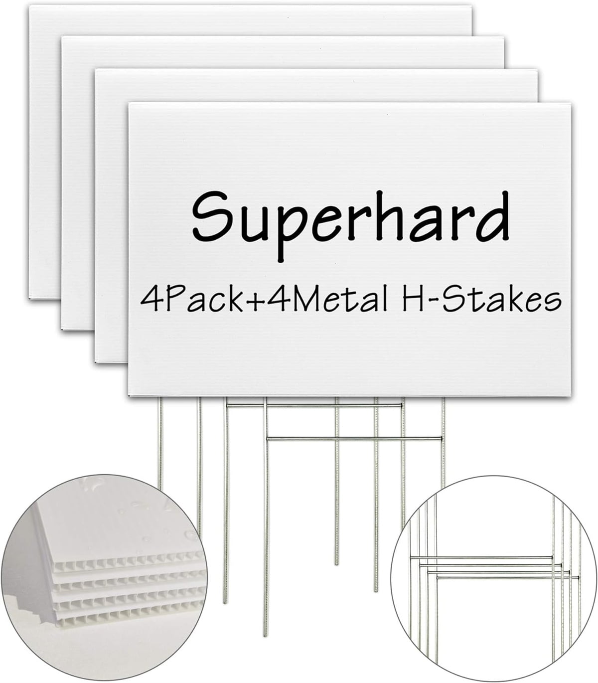 Lawn Signs,Corrugated Plastic Signs,Blank Yard Signs with Stakes, 18.1x11.8In Double Sided for Yard Sign Outdoor, Garage Sale, Open House, Estate Sale, Guidepost, Birthday Party