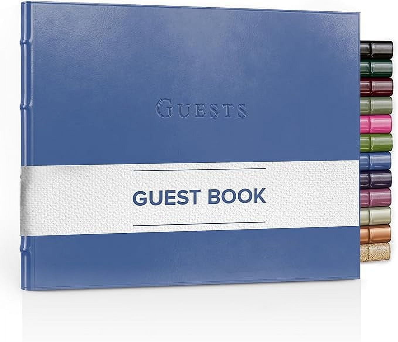 Gallery Leather Guest Book - Freeport Metallic Gold - 7" x 9"