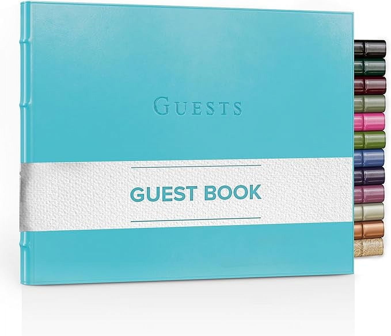 Gallery Leather Guest Book - Freeport Metallic Gold - 7" x 9"