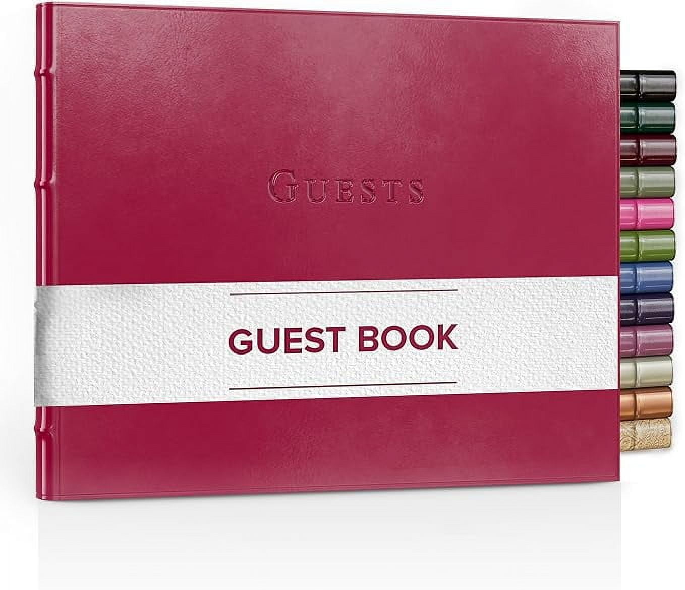 Gallery Leather Guest Book - Freeport Metallic Gold - 7" x 9"
