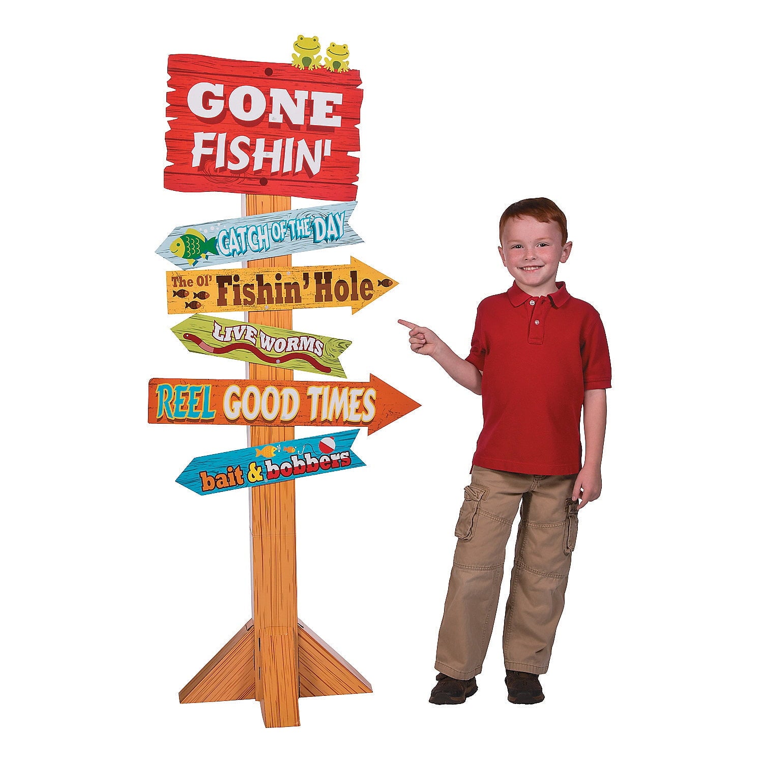 Little Fisherman Directional Sign - Party Decor - 1 Piece