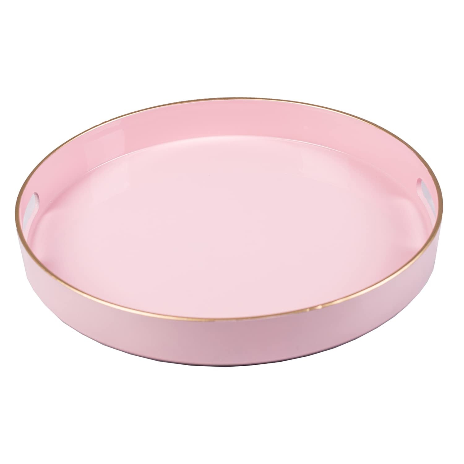 MAONAME White Decorative Tray, 15.7" X 11.8" Plastic Serving Tray with Handles, Printed Marble Glass Tray, Rectangular Tray for Coffee Table