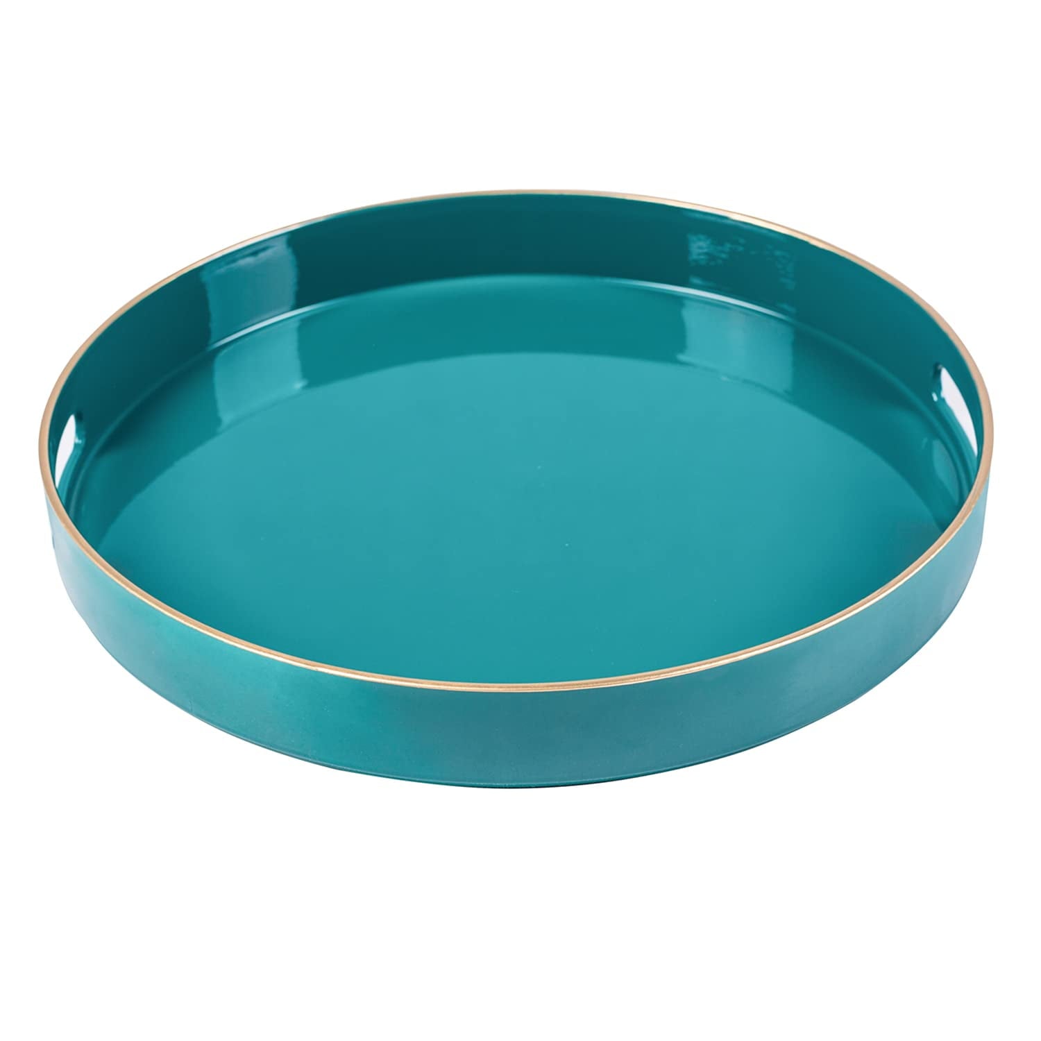 MAONAME White Decorative Tray, 15.7" X 11.8" Plastic Serving Tray with Handles, Printed Marble Glass Tray, Rectangular Tray for Coffee Table