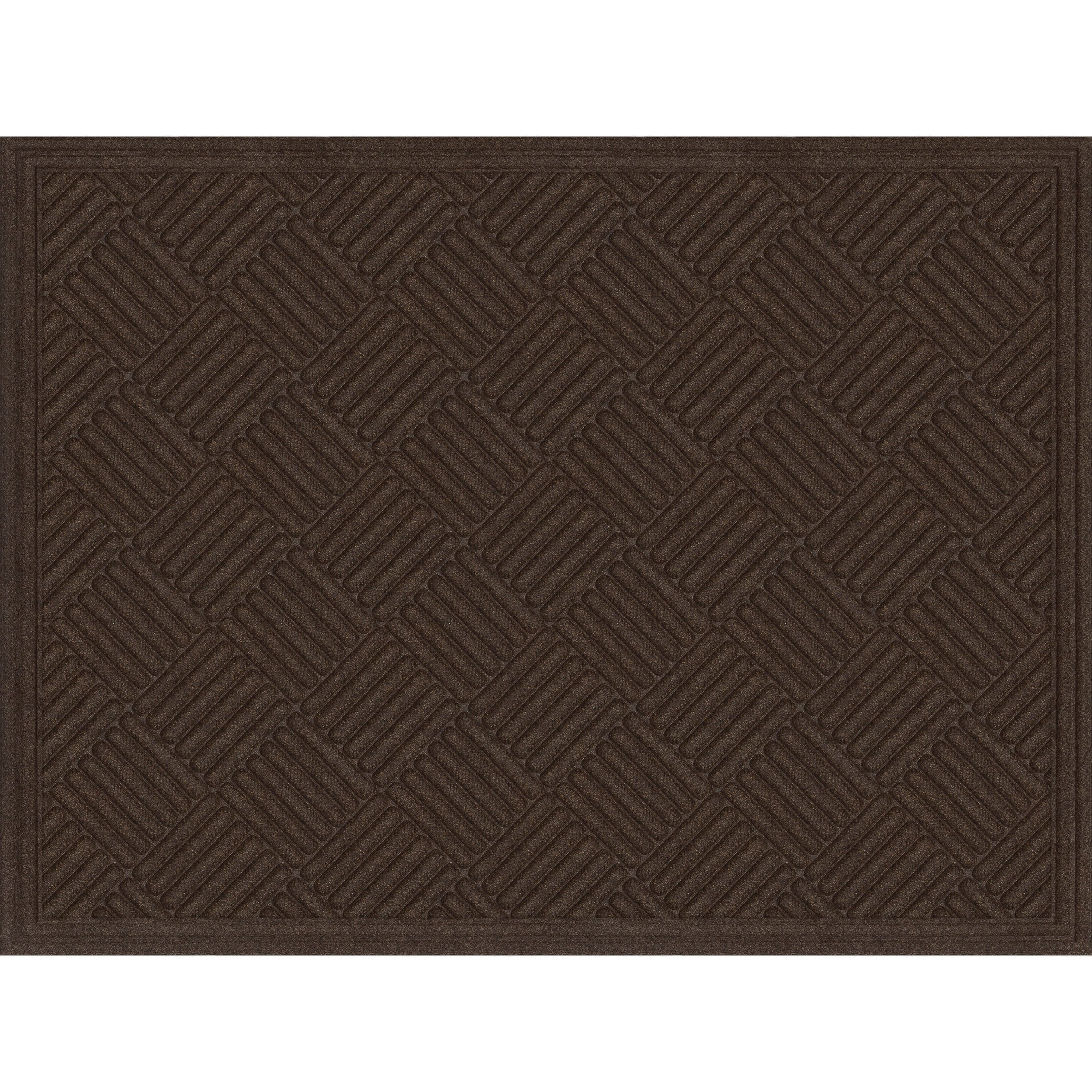 Mainstays Textures Crosshatch Polyester and Rubber Backed Doormat, 2' x 3', Smoke