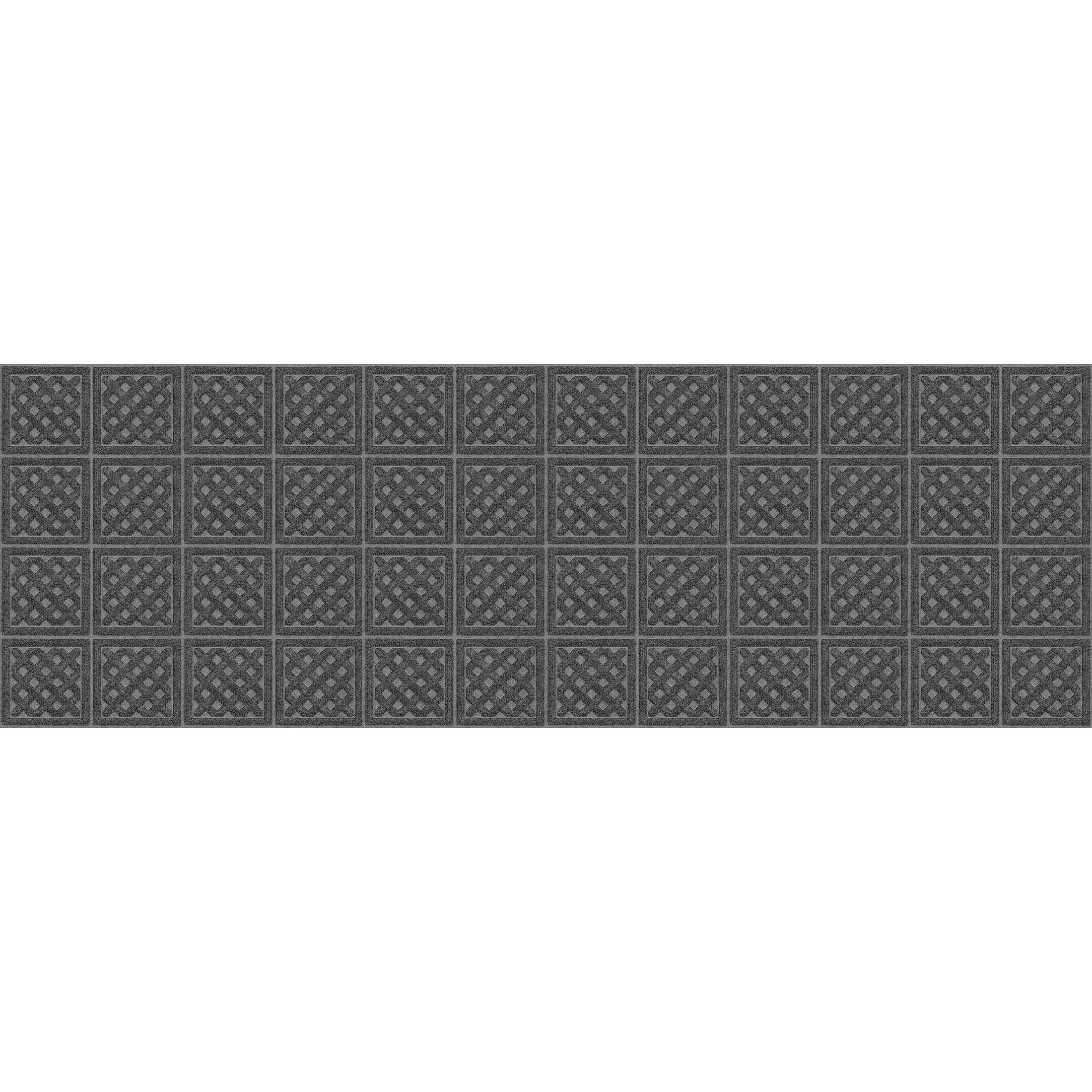 Mainstays Textures Crosshatch Polyester and Rubber Backed Doormat, 2' x 3', Smoke
