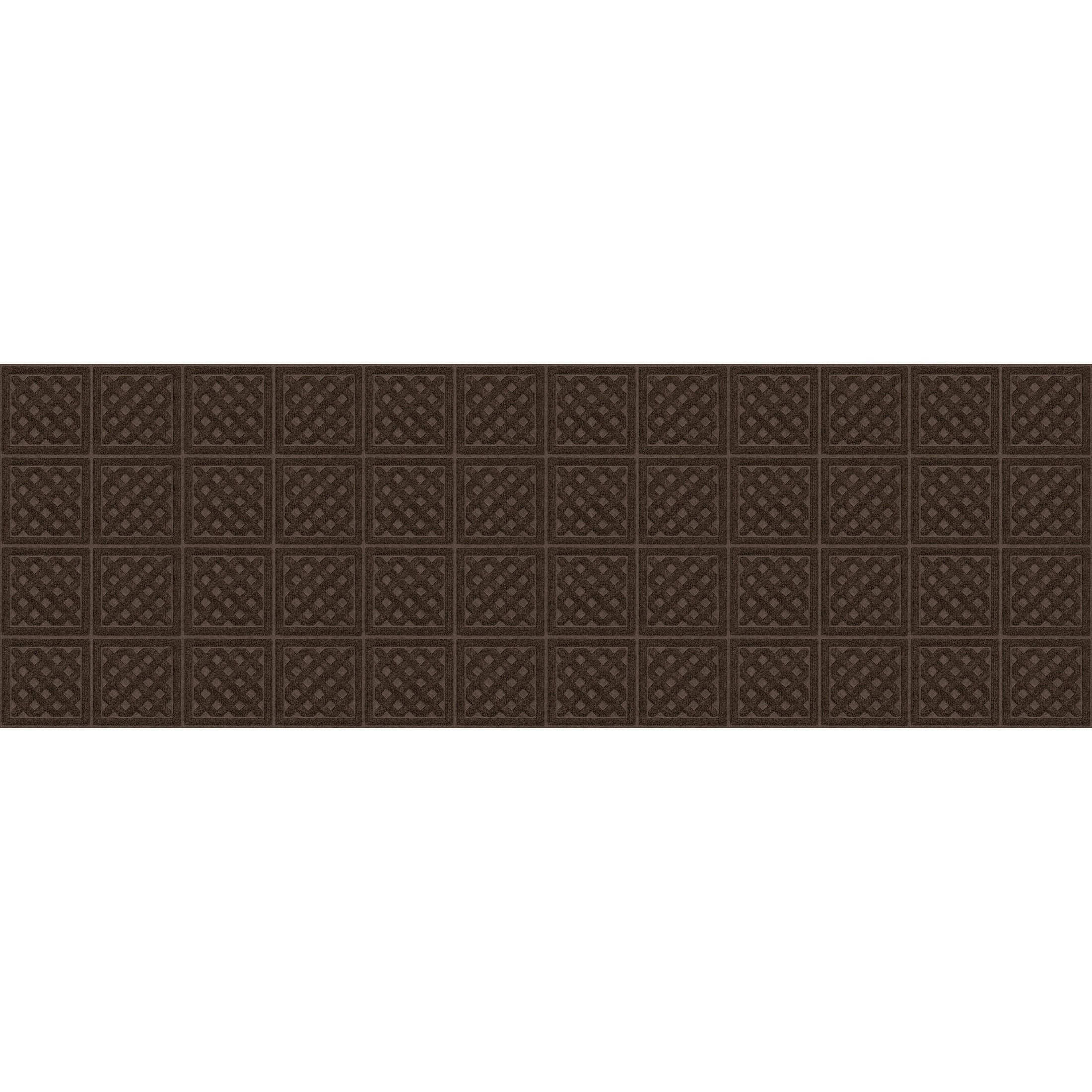 Mainstays Textures Crosshatch Polyester and Rubber Backed Doormat, 2' x 3', Smoke