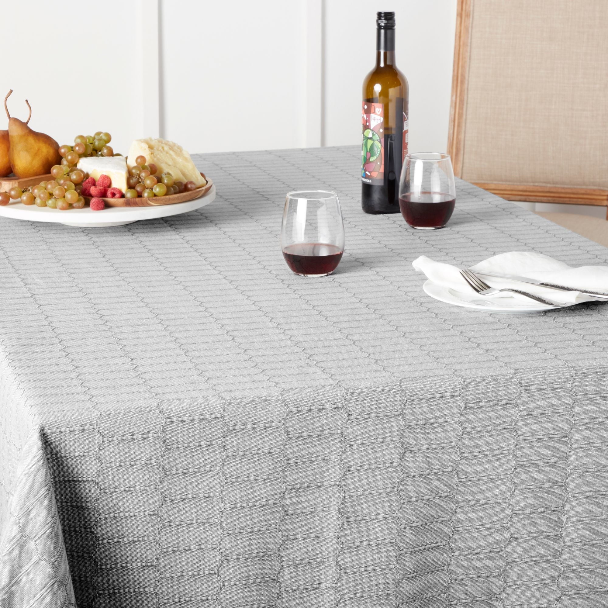 Martha Stewat Honeycomb Fabric Tablecloth, 60"x102"