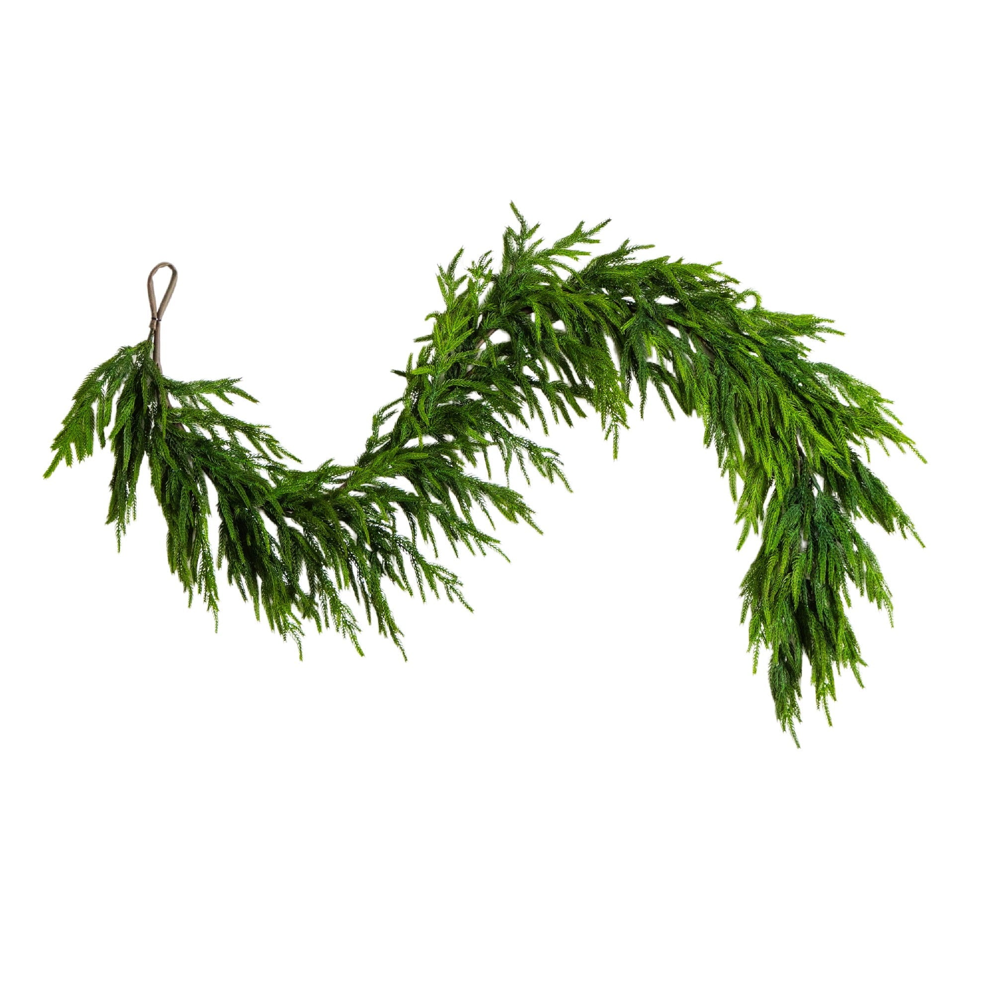 Nearly Natural 6ft. Artificial Real Touch Norfolk Island Pine Garland with Natural Look