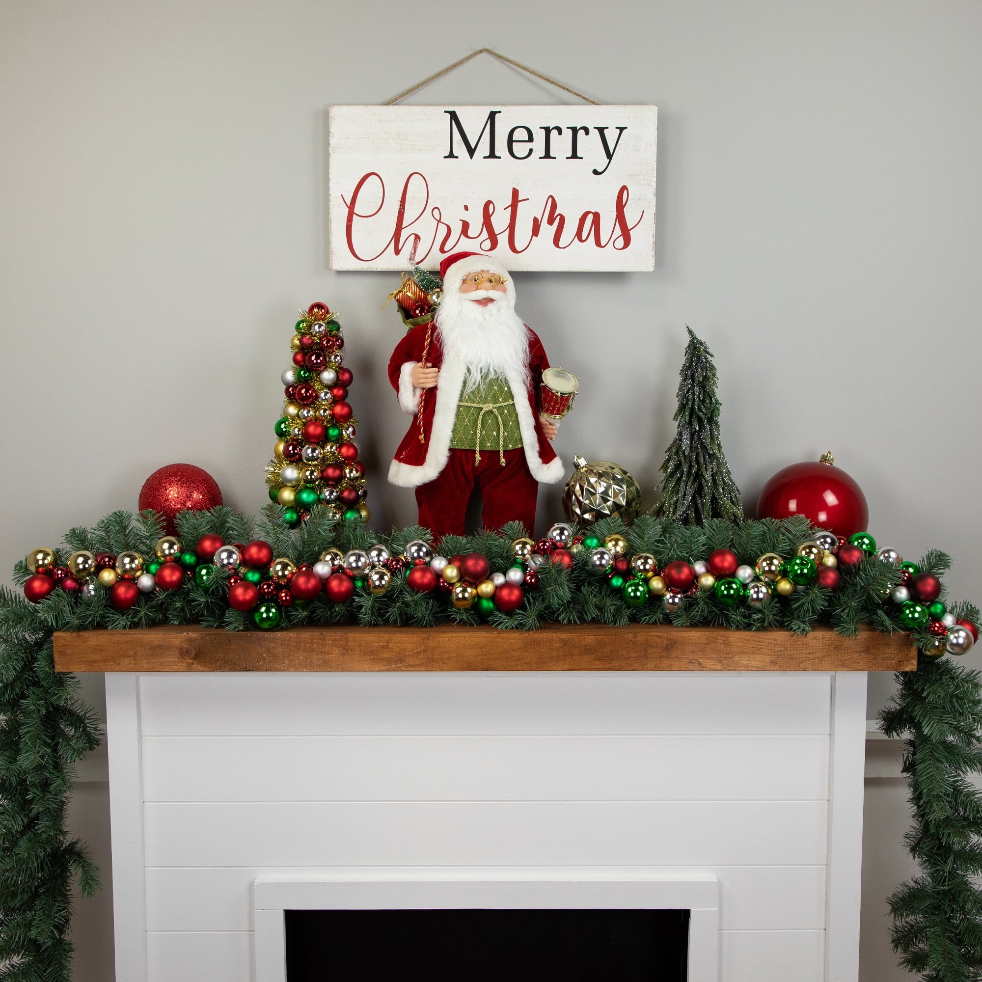 Northlight 3-Finish Shatterproof Ball Christmas Garland - 6' x 3.5" - Purple - Unlit