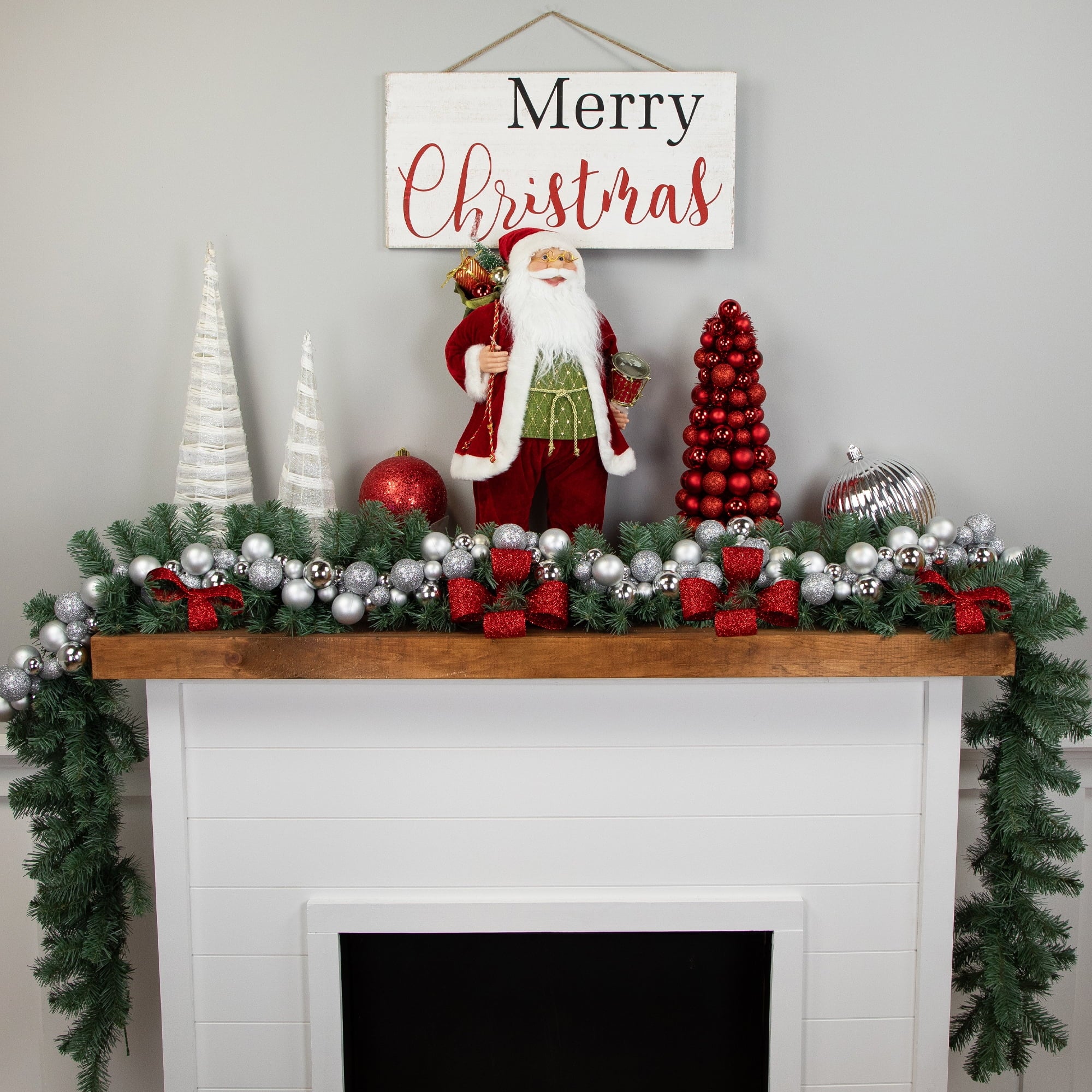 Northlight 3-Finish Shatterproof Ball Christmas Garland - 6' x 3.5" - Purple - Unlit