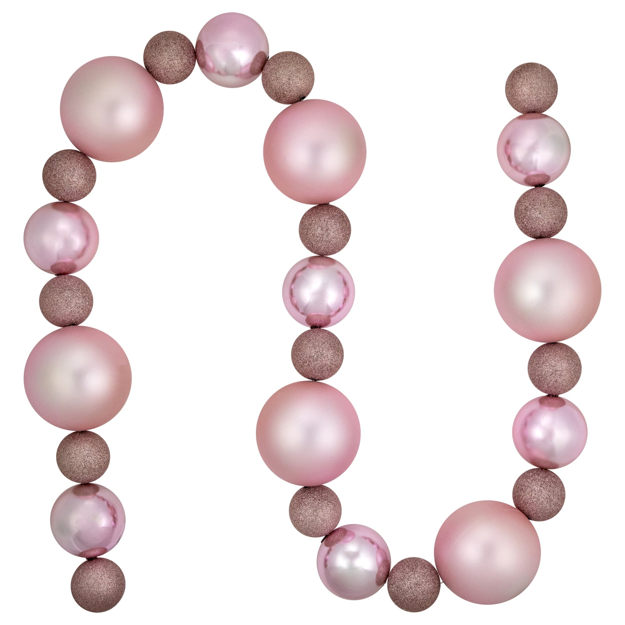 Northlight 3-Finish Shatterproof Ball Christmas Garland - 6'  x 4" - Blue  - Unlit