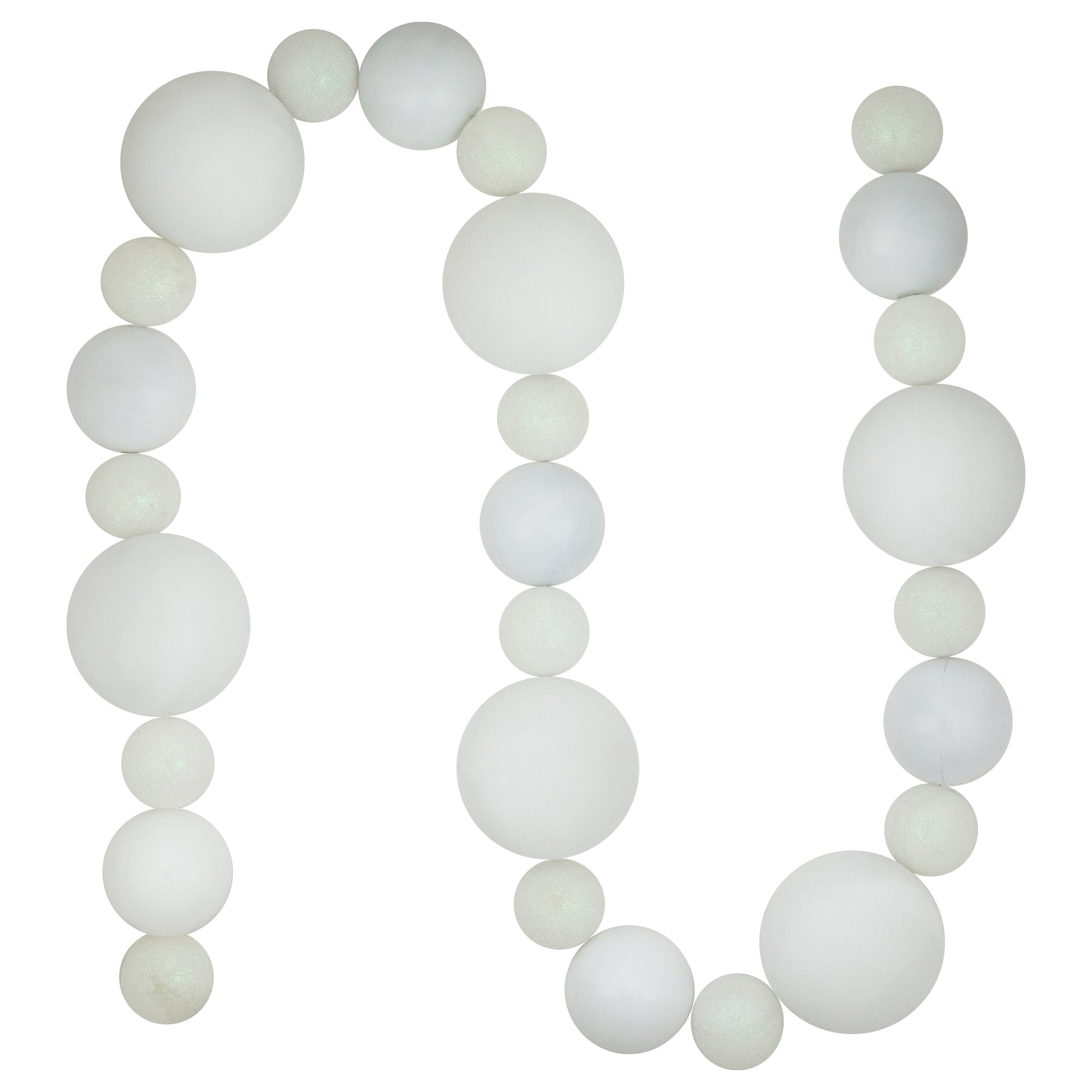 Northlight 3-Finish Shatterproof Ball Christmas Garland - 6'  x 4" - Blue  - Unlit