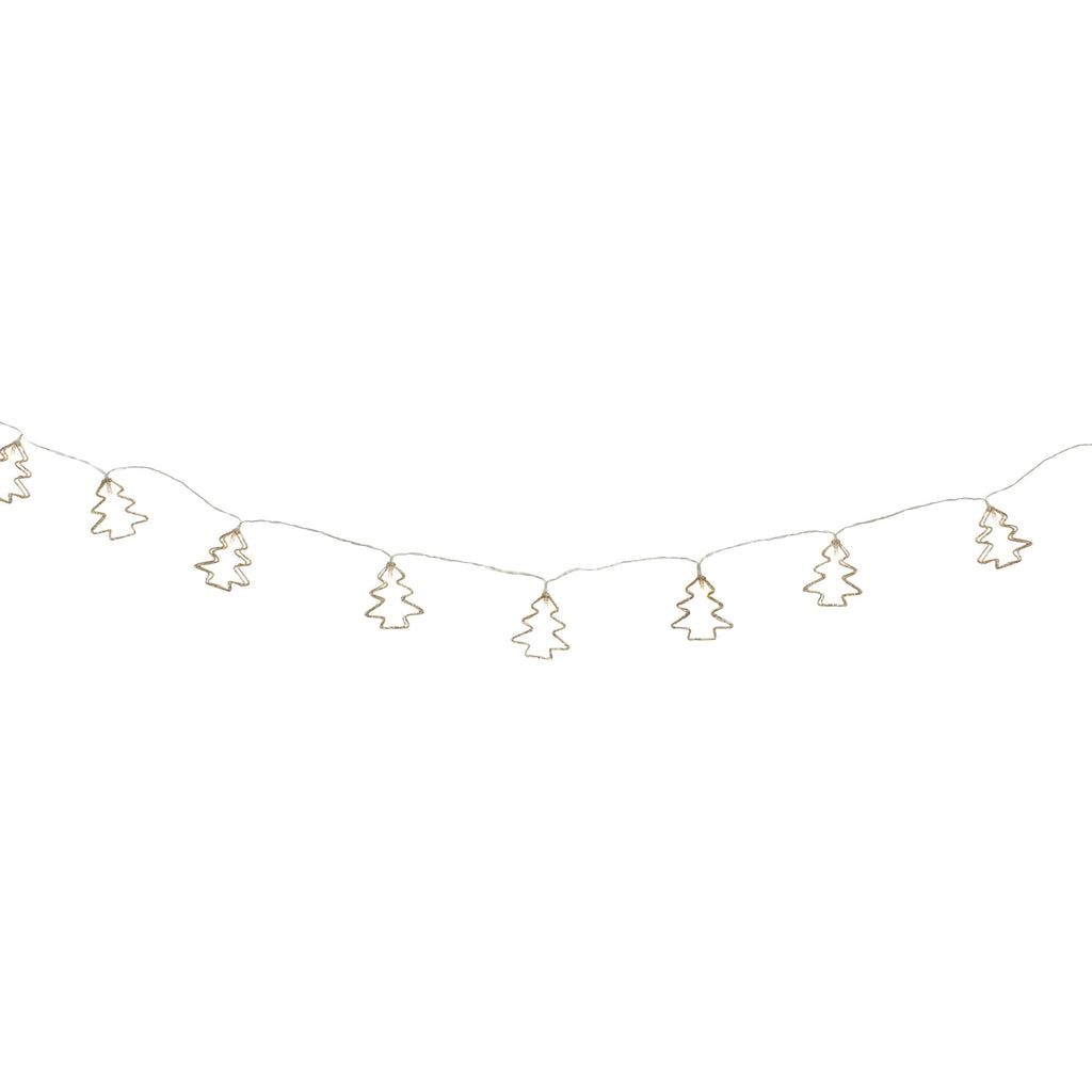 Northlight 4' LED Lighted B/O Gold Wire Mini Tree Christmas Garland - Warm White Lights