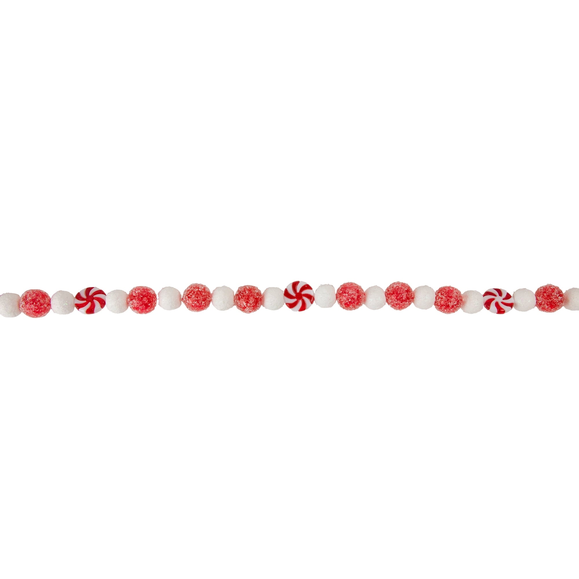 Northlight 6' Red and White Beaded Peppermint Candy Christmas Garland Unlit