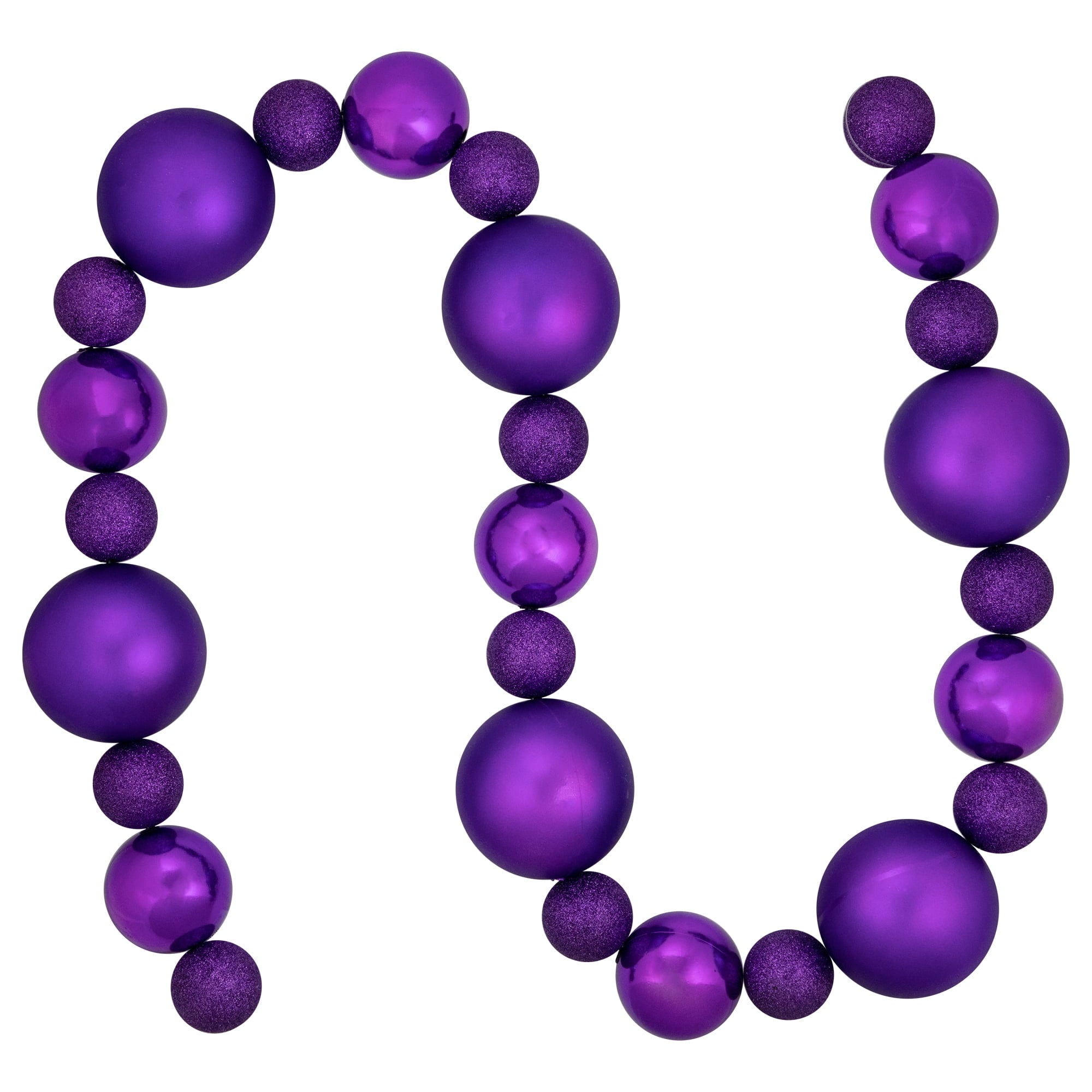 Northlight 3-Finish Shatterproof Ball Christmas Garland - 6'  x 4" - Blue  - Unlit
