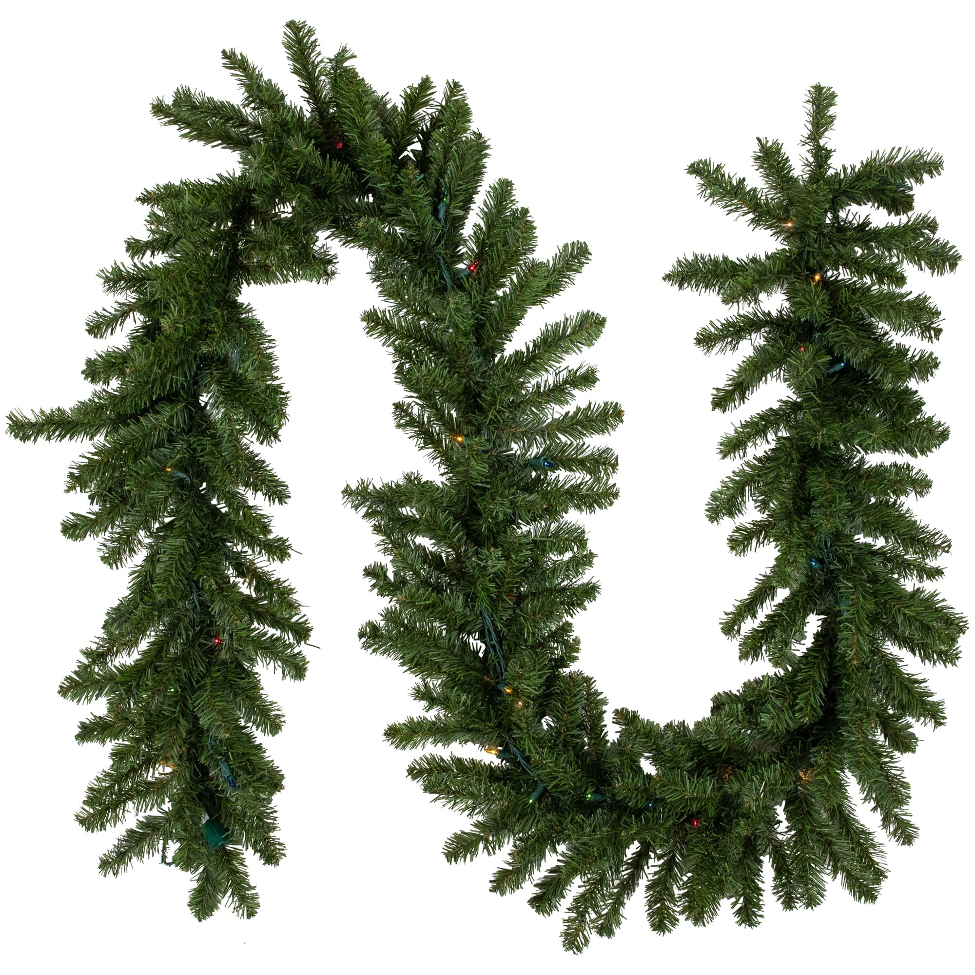 Northlight 9' x 14" Prelit Canadian Green Pine Artificial Christmas Garland - Multi Lights