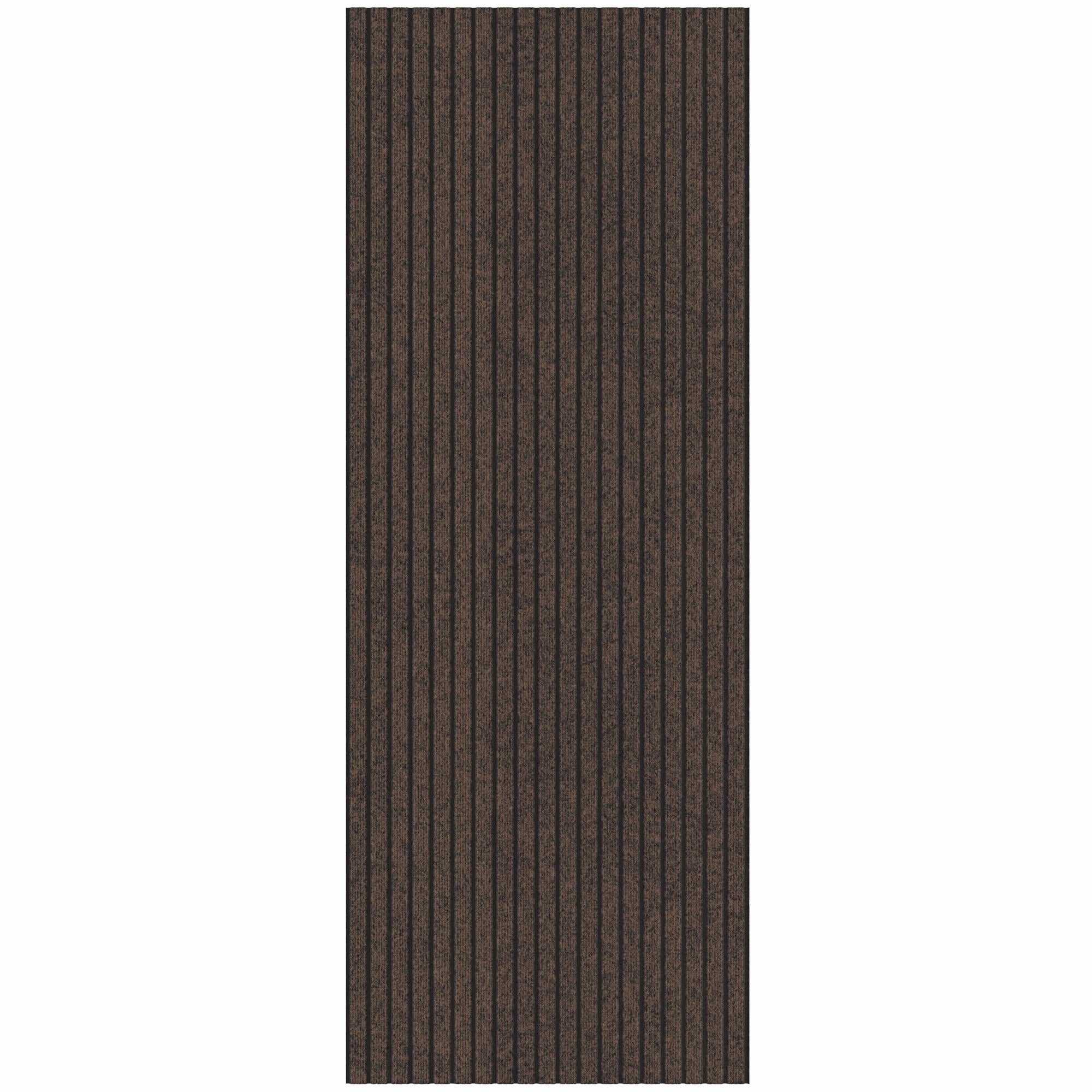 Ottomanson Non-Slip Hallway Runner Rug 2' x 9' Indoor/Outdoor Custom Size Utility Carpet for Garage, Brown Ribbed