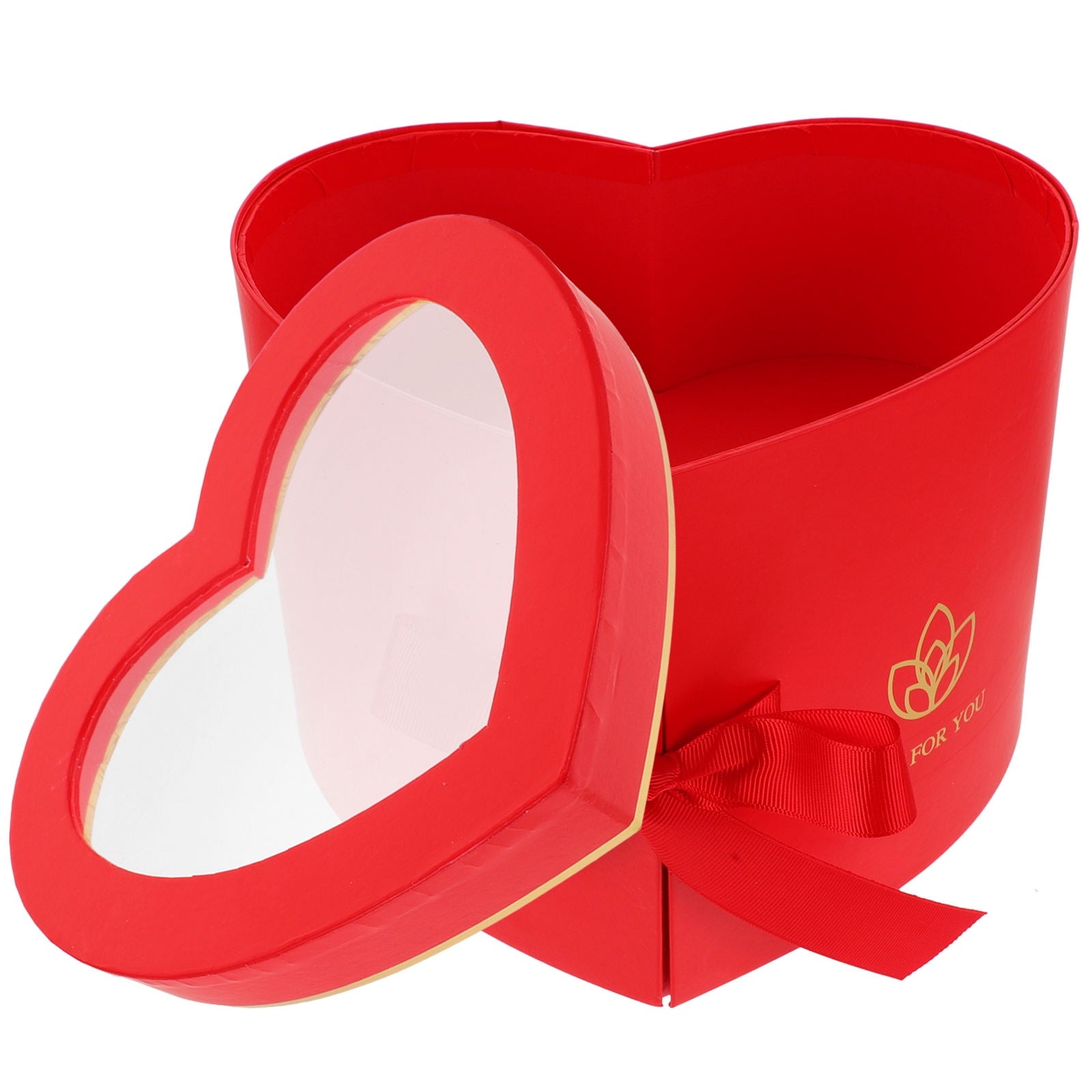 PBPBOX Heart Flower Box Red for Romantic Flower Display and Gift Wrapping