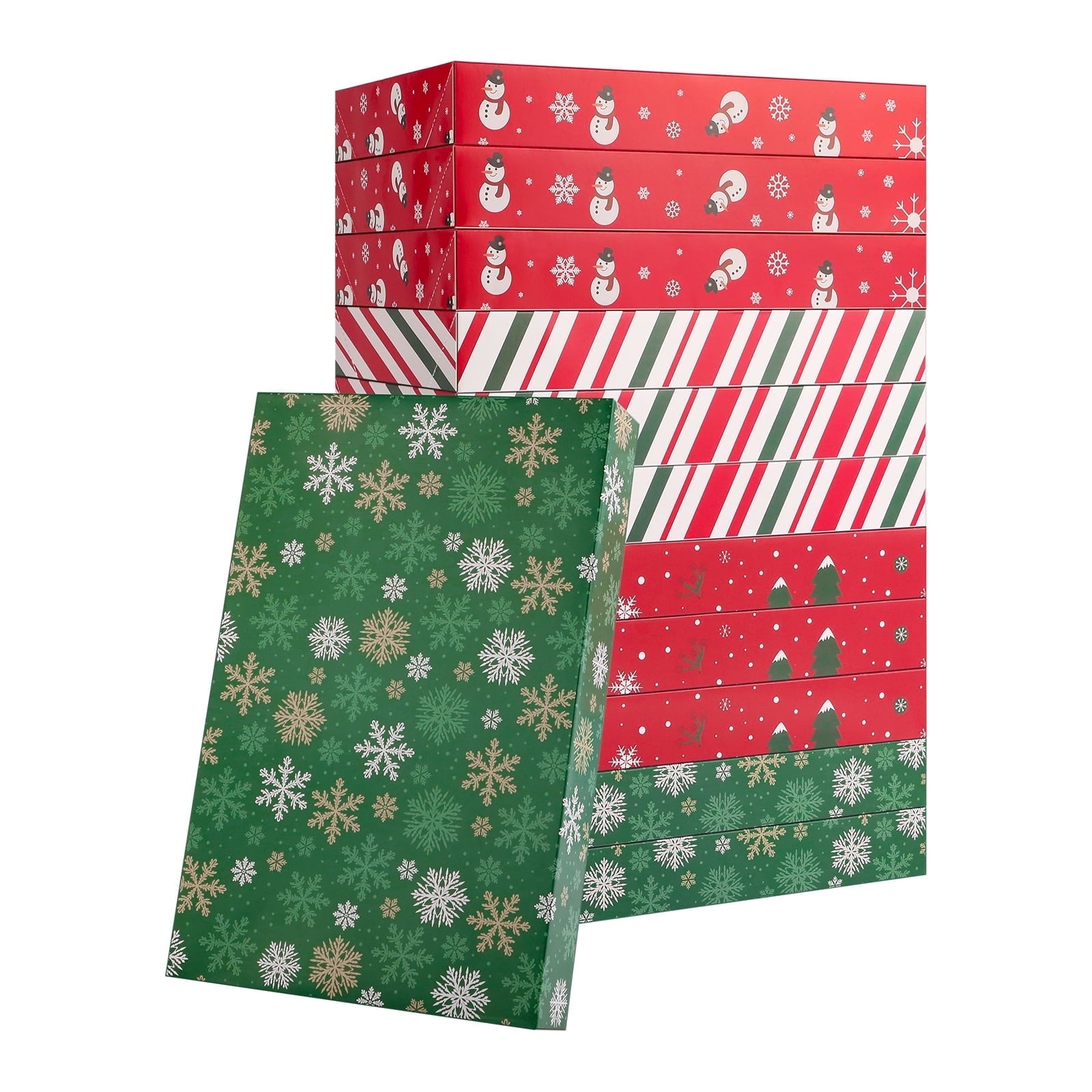 PKGSMART 12 Gift Boxes with Lids, 14.5x9.5x2 inches, Black Shirt Boxes for Wrapping