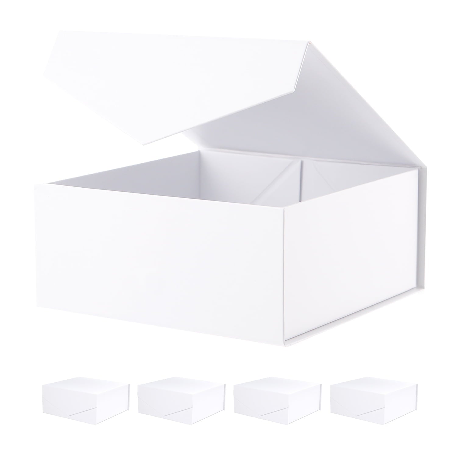 PKGSMART 5 Large Black Gift Boxes, Magnetic Gift Boxes with Lids for Wedding, 13.5x9x4.1 inches