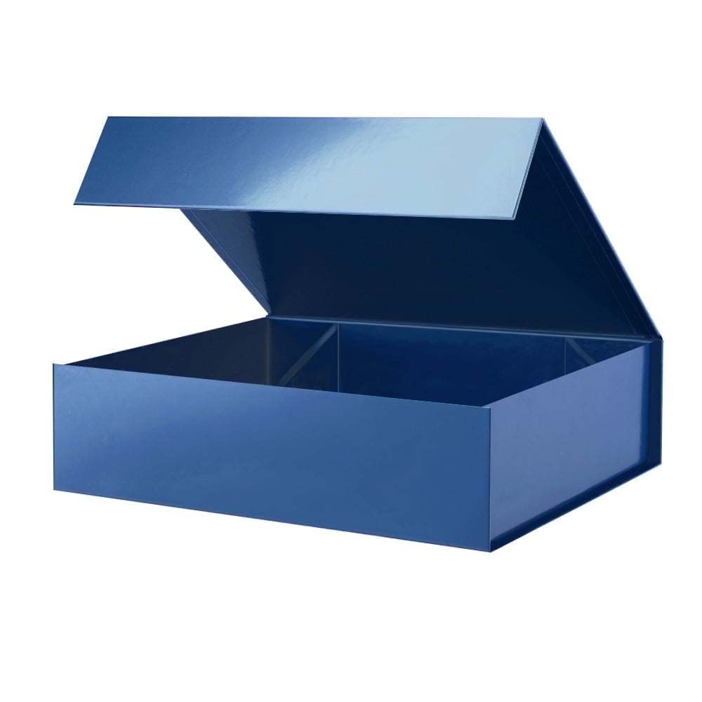 PKGSMART 5 Large Black Gift Boxes, Magnetic Gift Boxes with Lids for Wedding, 13.5x9x4.1 inches