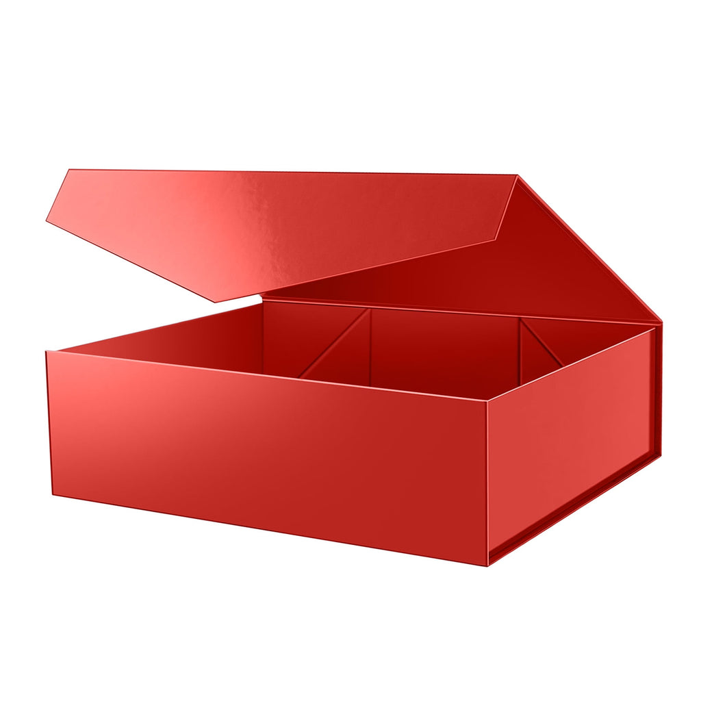 PKGSMART Extra Large Gift Box for Mother's Day, 16.3x14.2x5 inches, Red Magnetic Gift Box for Present