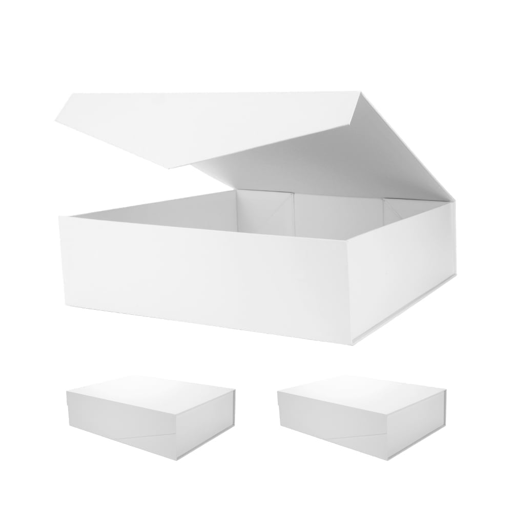 PKGSMART Extra Large Gift Box for Mother's Day, 16.3x14.2x5 inches, Red Magnetic Gift Box for Present