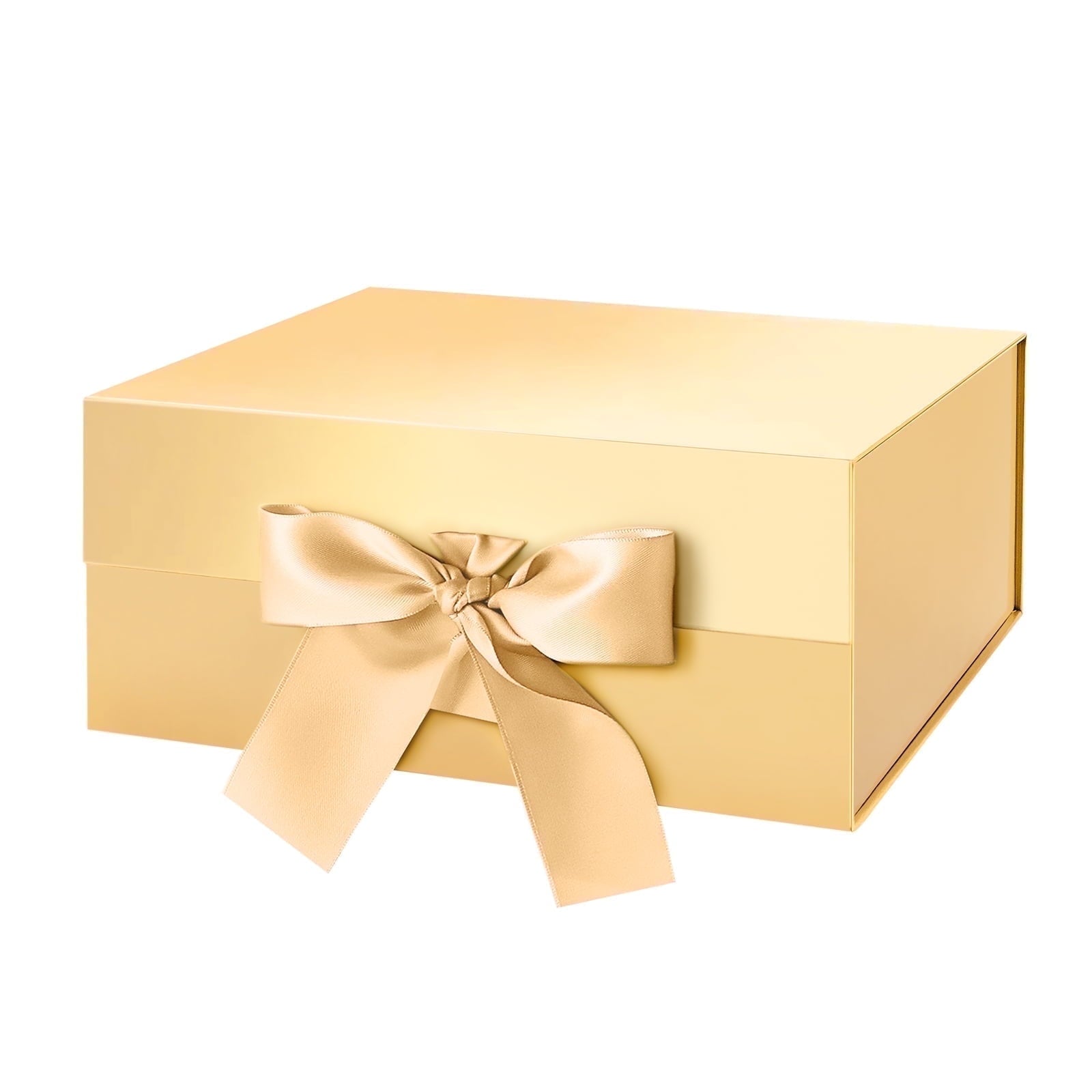 PKGSMART 3 Extra Large White Gift Boxes with Magnetic Lids and Ribbons for Gifts, 16.3x14.2x5 inches