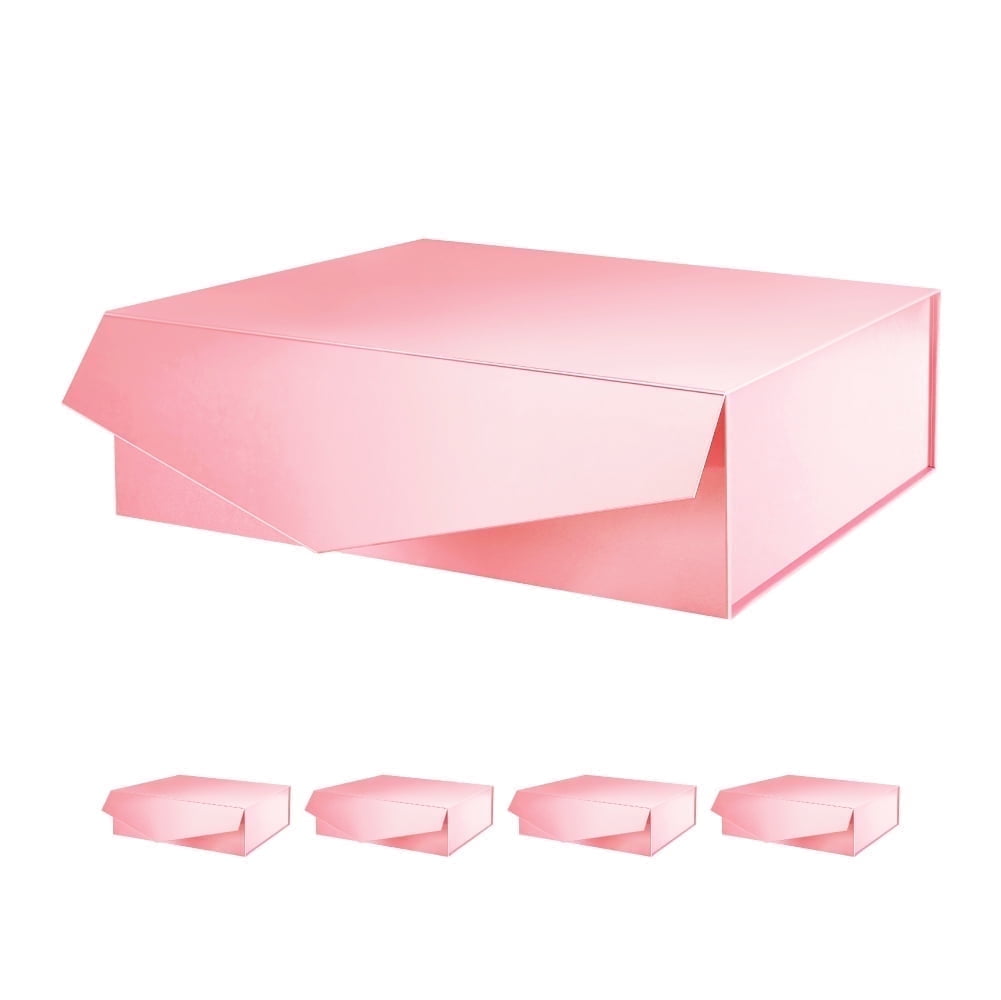 PKGSMART Extra Large Gift Box for Mother's Day, 16.3x14.2x5 inches, Red Magnetic Gift Box for Present