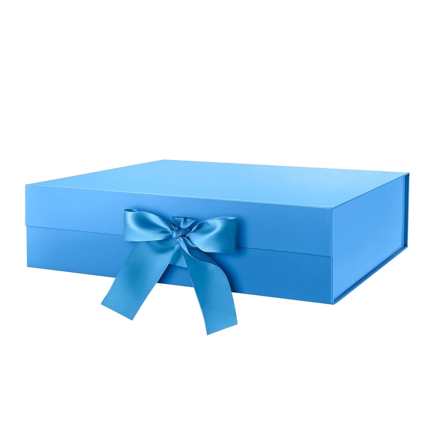 PKGSMART 3 Extra Large White Gift Boxes with Magnetic Lids and Ribbons for Gifts, 16.3x14.2x5 inches