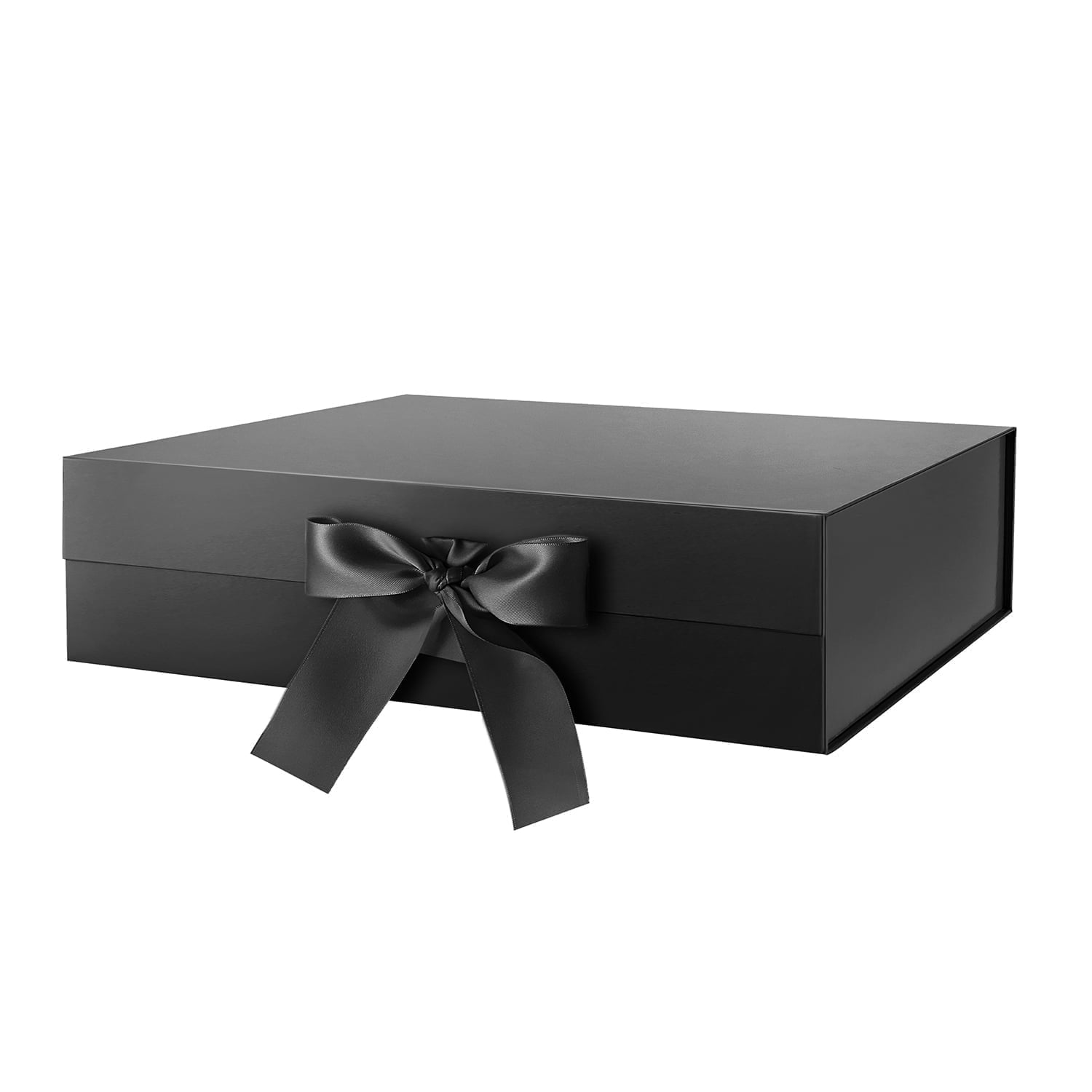 PKGSMART 3 Extra Large White Gift Boxes with Magnetic Lids and Ribbons for Gifts, 16.3x14.2x5 inches