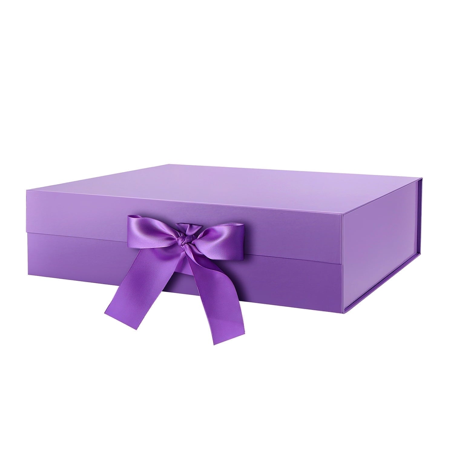 PKGSMART 3 Extra Large White Gift Boxes with Magnetic Lids and Ribbons for Gifts, 16.3x14.2x5 inches