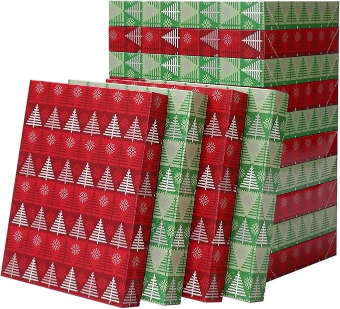 PKGSMART 12 Gift Boxes with Lids, 14.5x9.5x2 inches, Black Shirt Boxes for Wrapping