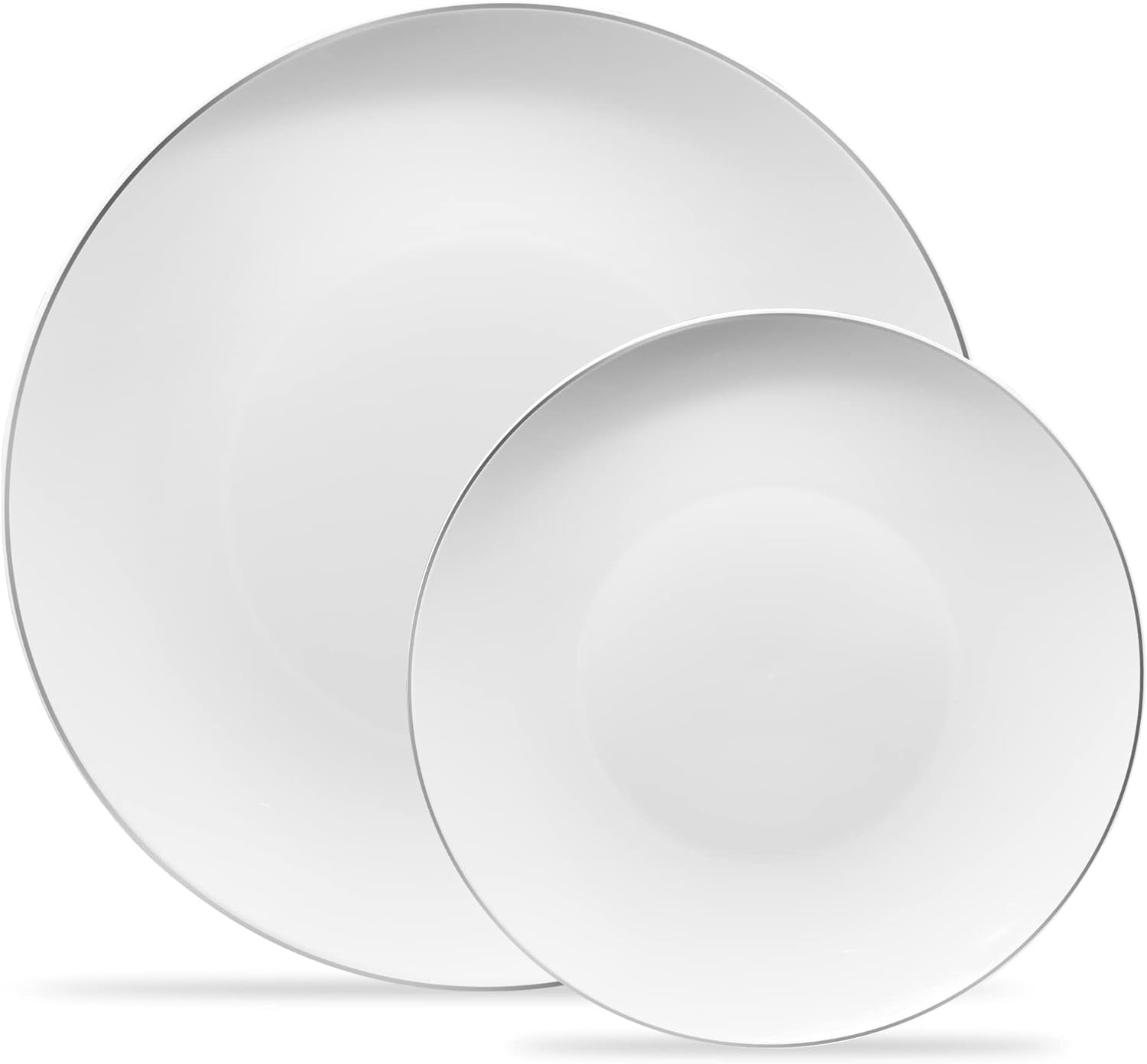 PLASTICPRO 64-piece Pink Hammered Plastic Plates Combo Set Disposable Elegant Plates for Party, 7'' & 10''
