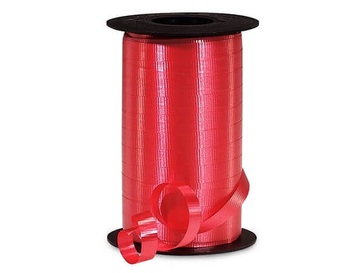 Pack of 1, Hot Red Curling Ribbon, 3/8"x250 Yards for Gift Wrapping, Balloons and Bows, Made in USA