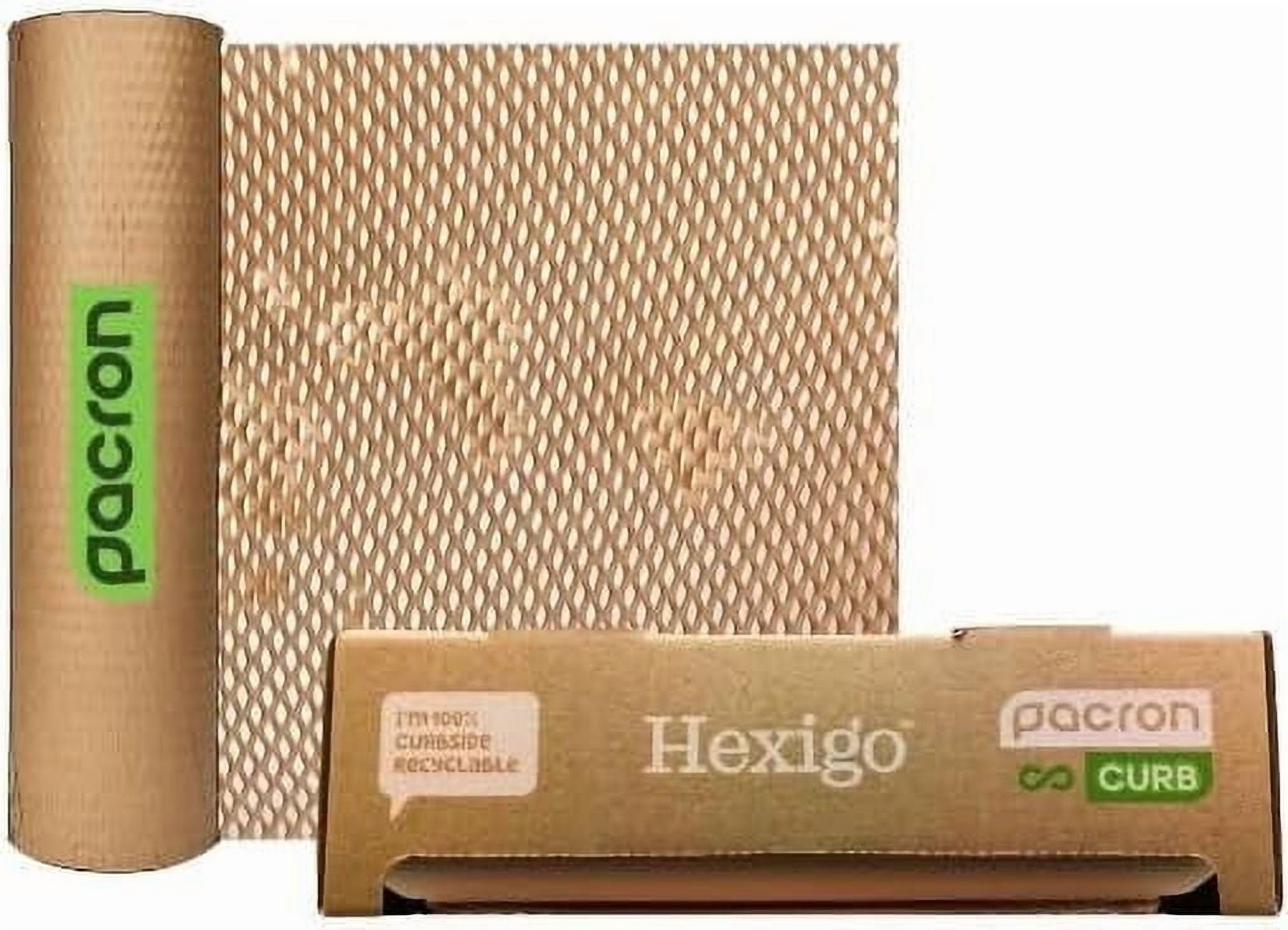 Pacron Recyclable Honeycomb Packing Paper Roll - Brown Kraft Wrapping Paper for Gifts & Products - Eco-Friendly Alternative to Bubble Wrap - Biodegradable & Compostable - Made in USA (20'' x 875'')