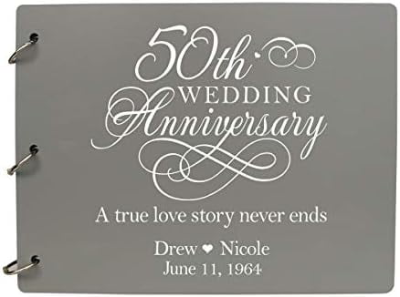 Personalized 50th Wedding Anniversary Guest Book for Couple 50 Years of Marriage Celebration, Wooden Maple Signature Registry Guest Book for Fiftieth Wedding (Maple)