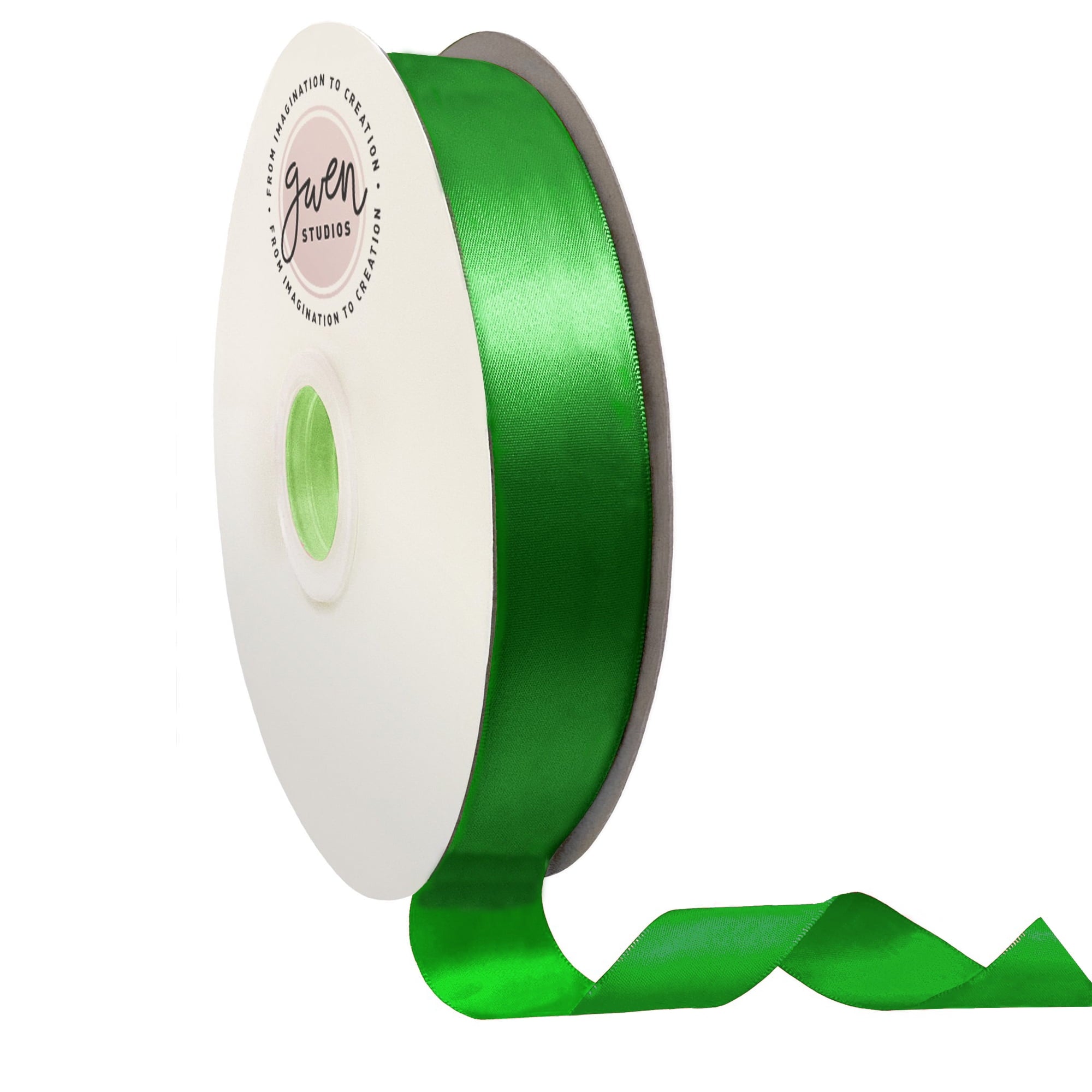 GWEN STUDIOS Christmas Red Polyester Single Face Satin Ribbon, 150' x 2.5"