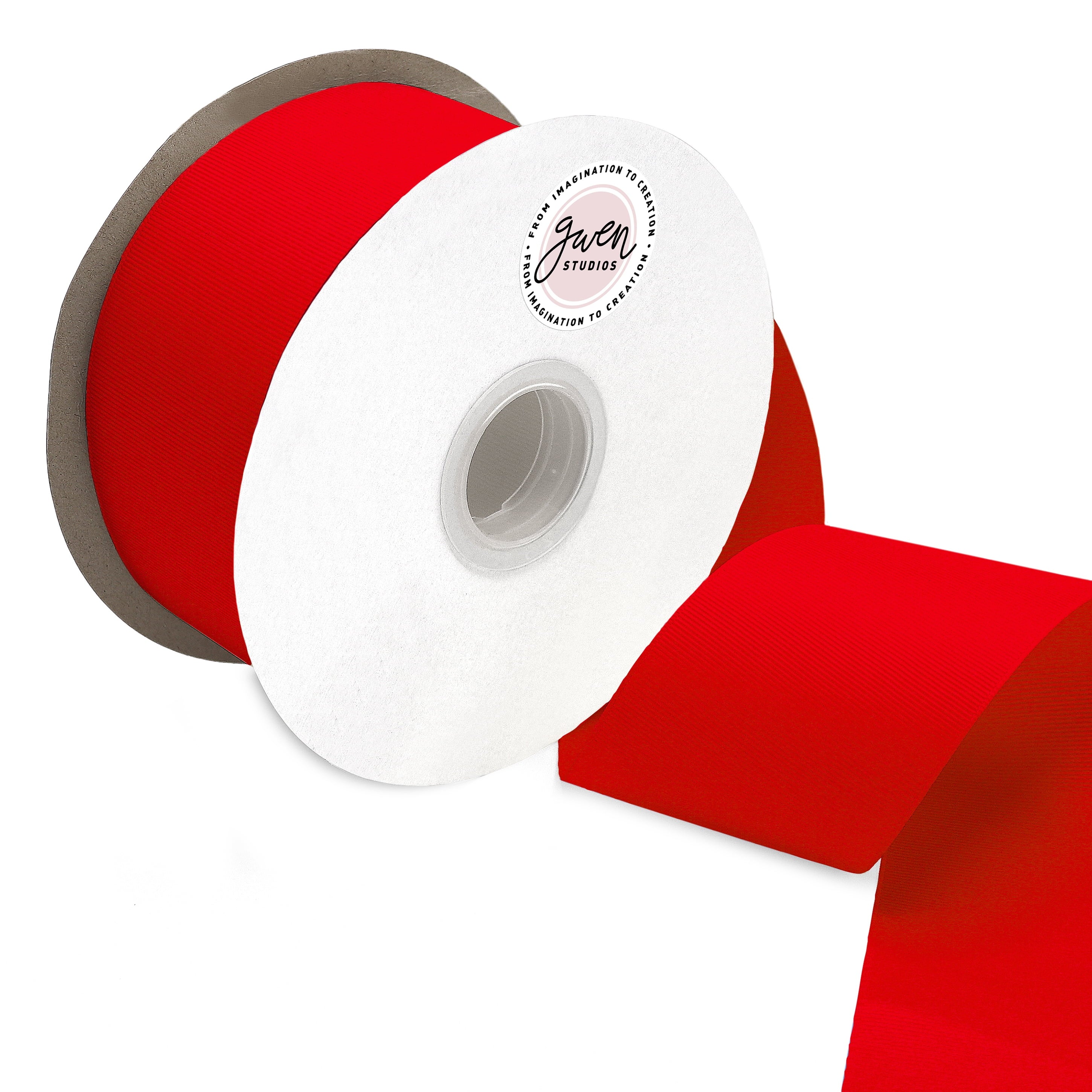GWEN STUDIOS Grosgrain Pink Polyester Ribbon, 150' x 2.5"