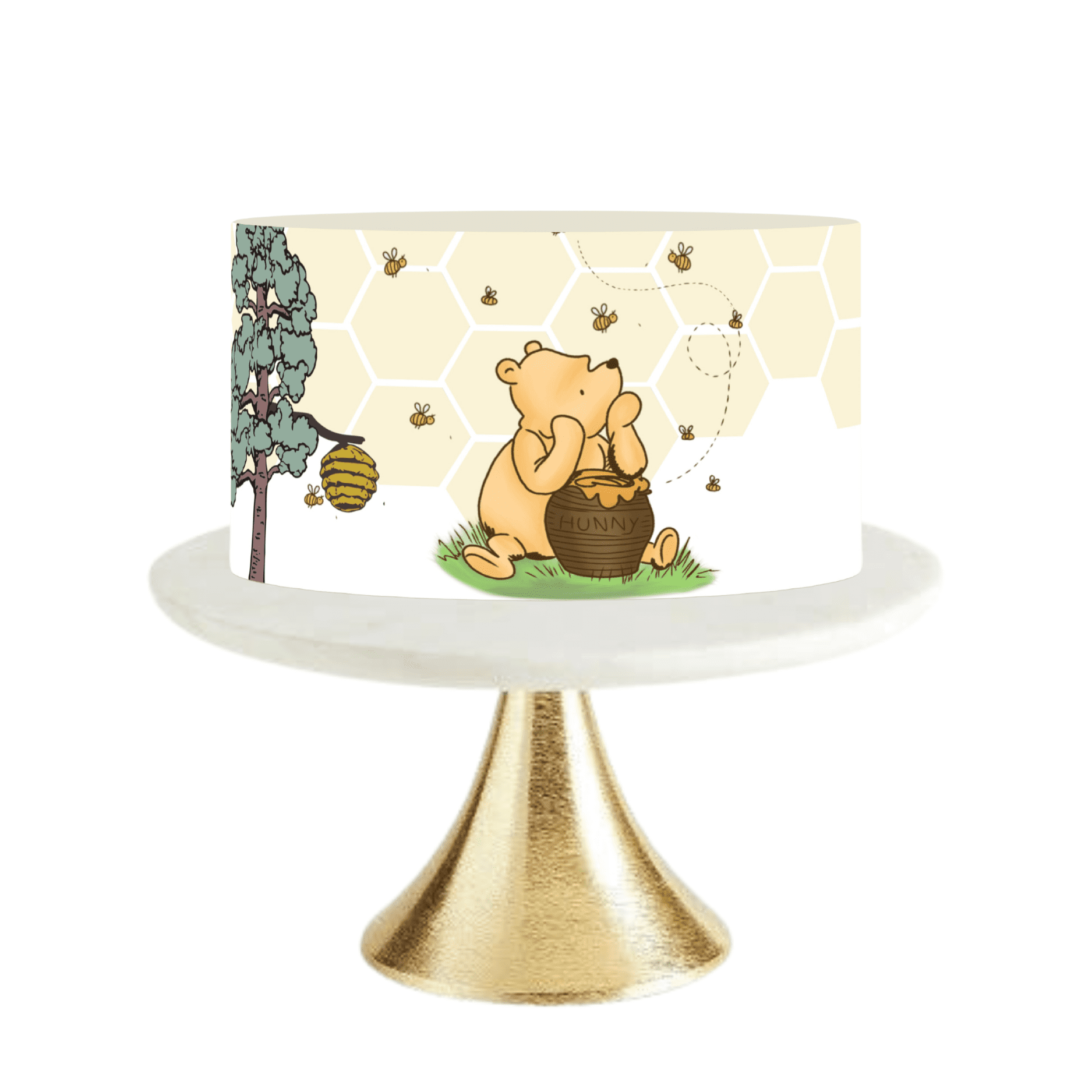 Pooh Bear Cake Pooh Bear Baby Shower Cake Topper Edible Image Cake Warp