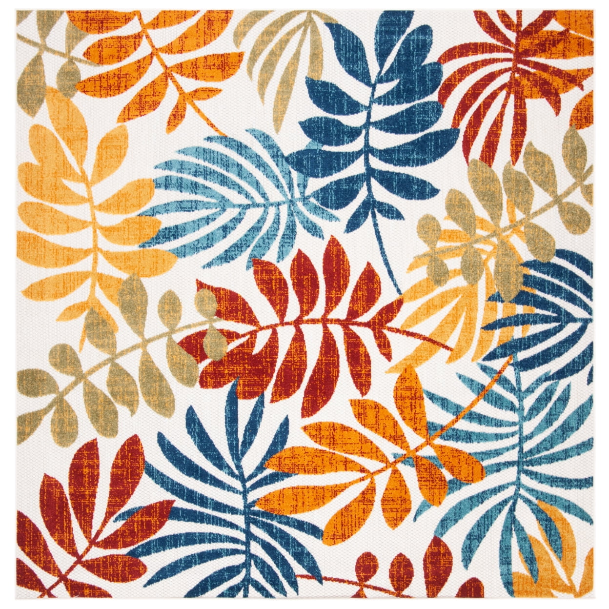 SAFAVIEH Cabana Elouise Botanical Indoor/Outdoor Runner Rug, Creme/Red, 2' x 18'