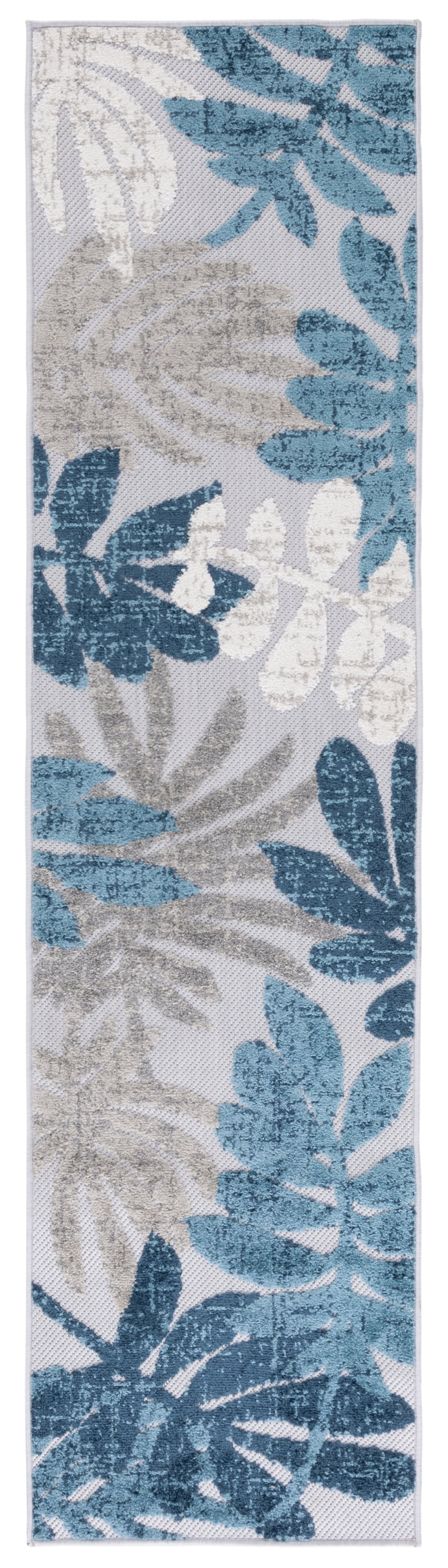 SAFAVIEH Cabana Elouise Botanical Indoor/Outdoor Runner Rug, Creme/Red, 2' x 18'