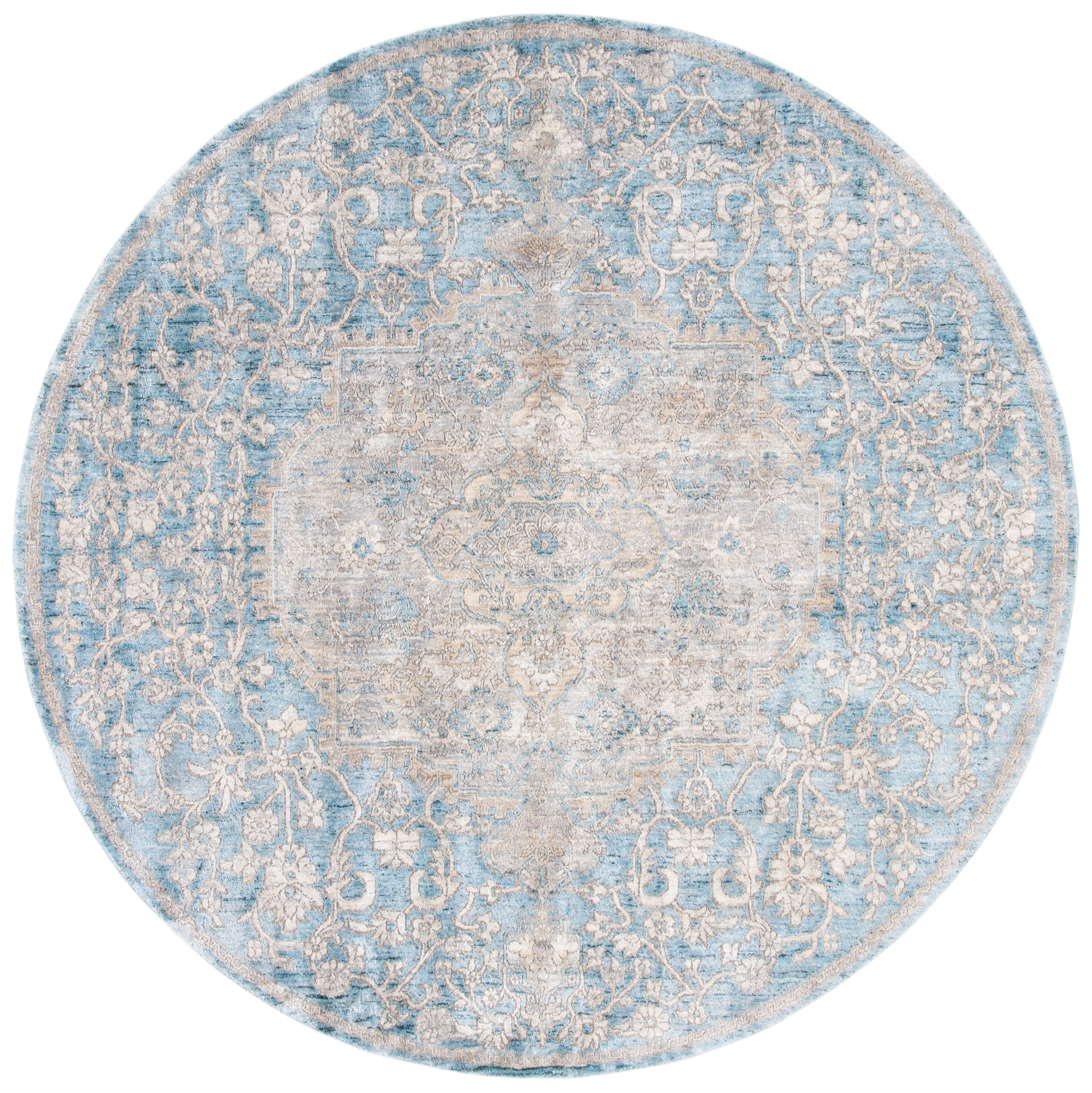 SAFAVIEH Dream Feride Floral Runner Rug, Blue/Grey, 2' x 8'