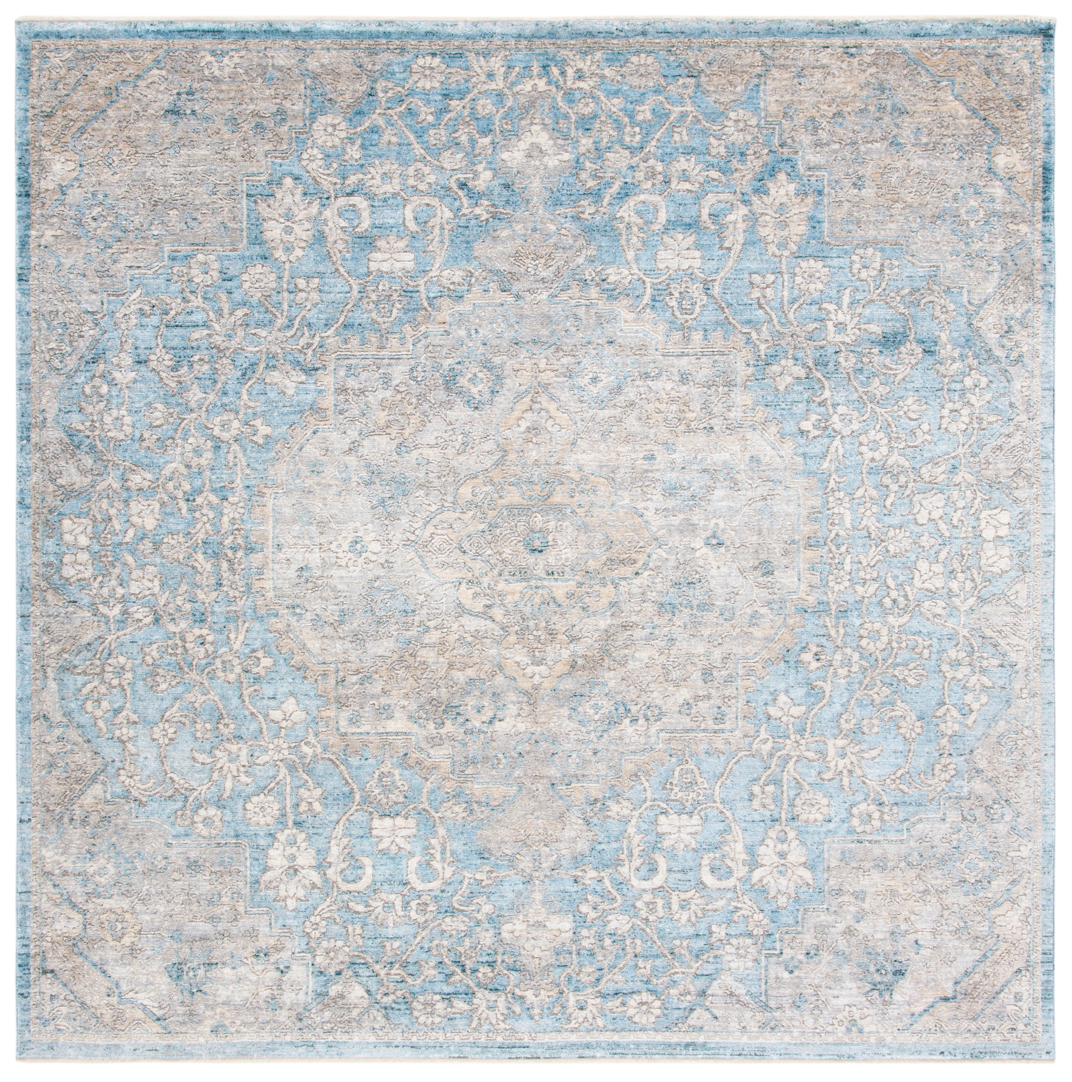 SAFAVIEH Dream Feride Floral Runner Rug, Blue/Grey, 2' x 8'