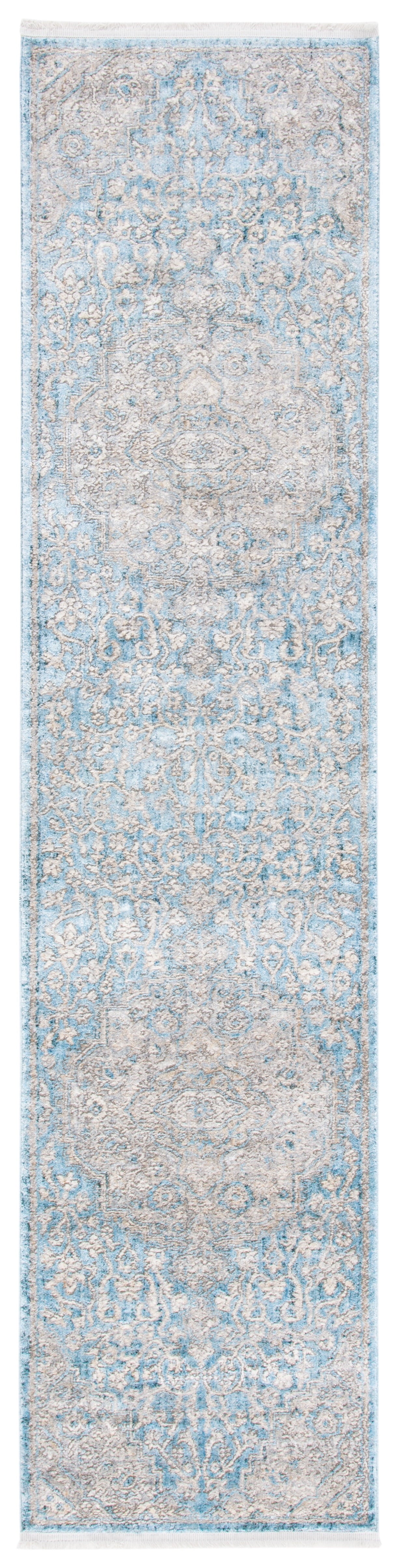 SAFAVIEH Dream Feride Floral Runner Rug, Blue/Grey, 2' x 8'