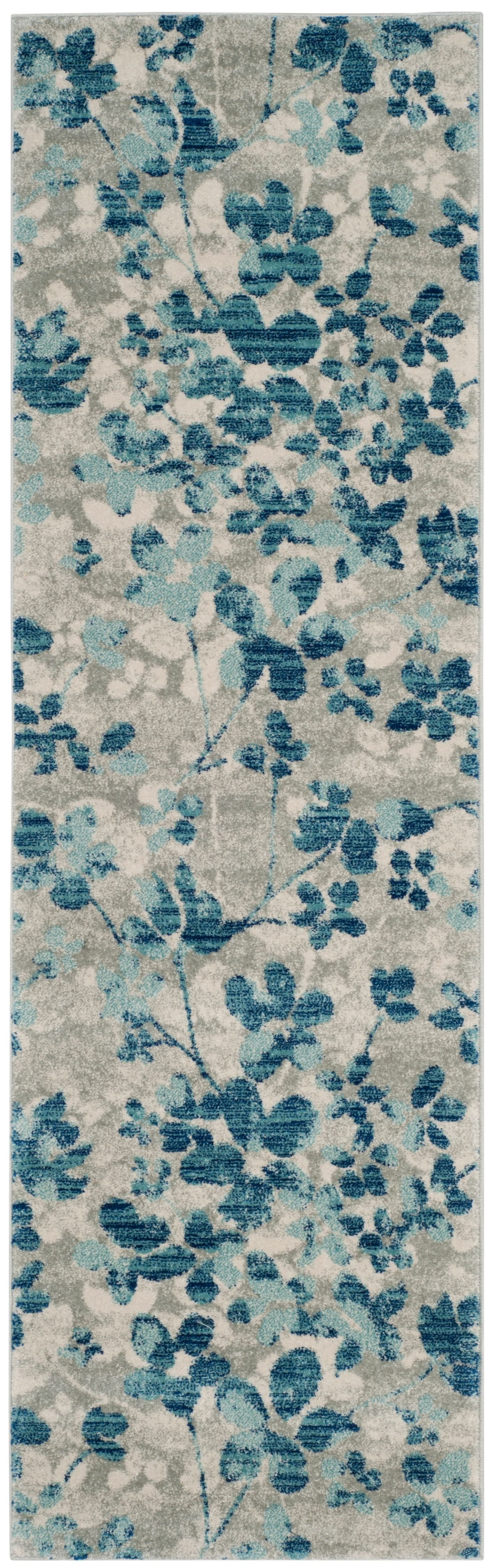 SAFAVIEH Evoke Pavel Floral Area Rug, Grey/Gold, 6'7" x 6'7" Round