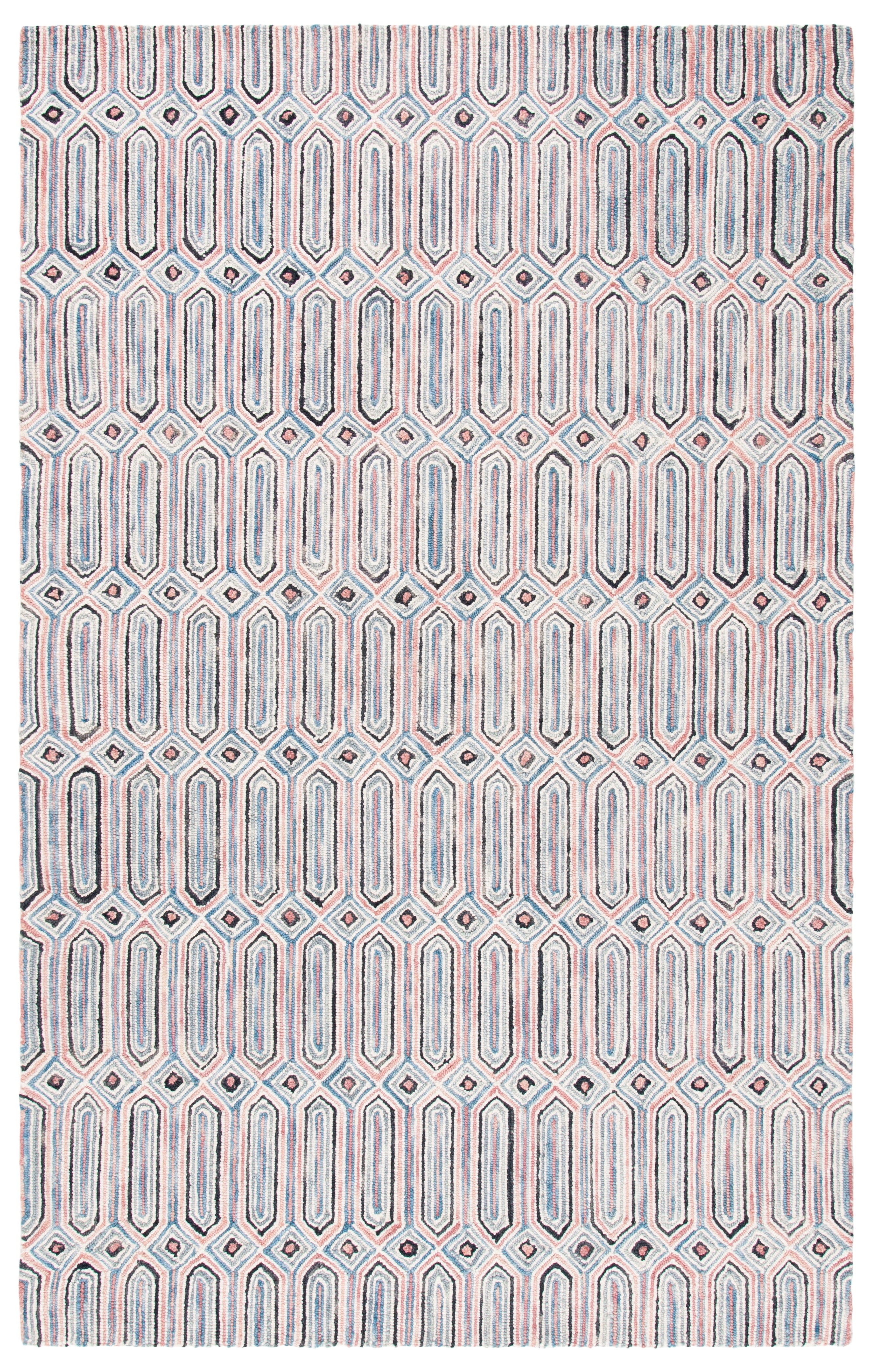 SAFAVIEH Micro-Loop Aisling Geometric Runner Rug, Pink/Grey, 2'3" x 7'